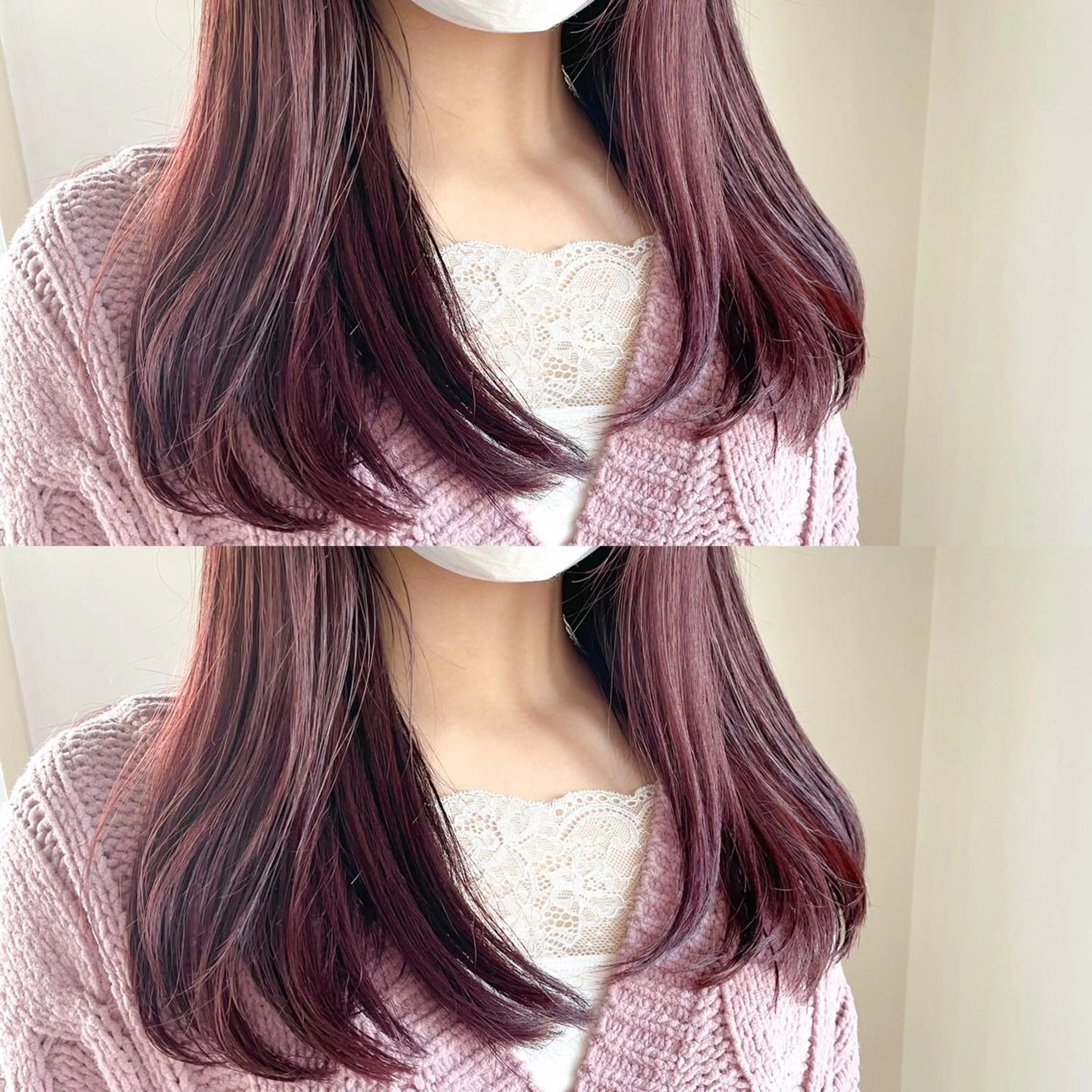 セミロング ピンクブラウン 髪質改善 ヨシンモリ トリートメント カット ヘアカラー トリートメント allure所属・表参道Allure 大塚ちはなのヘアスタイル