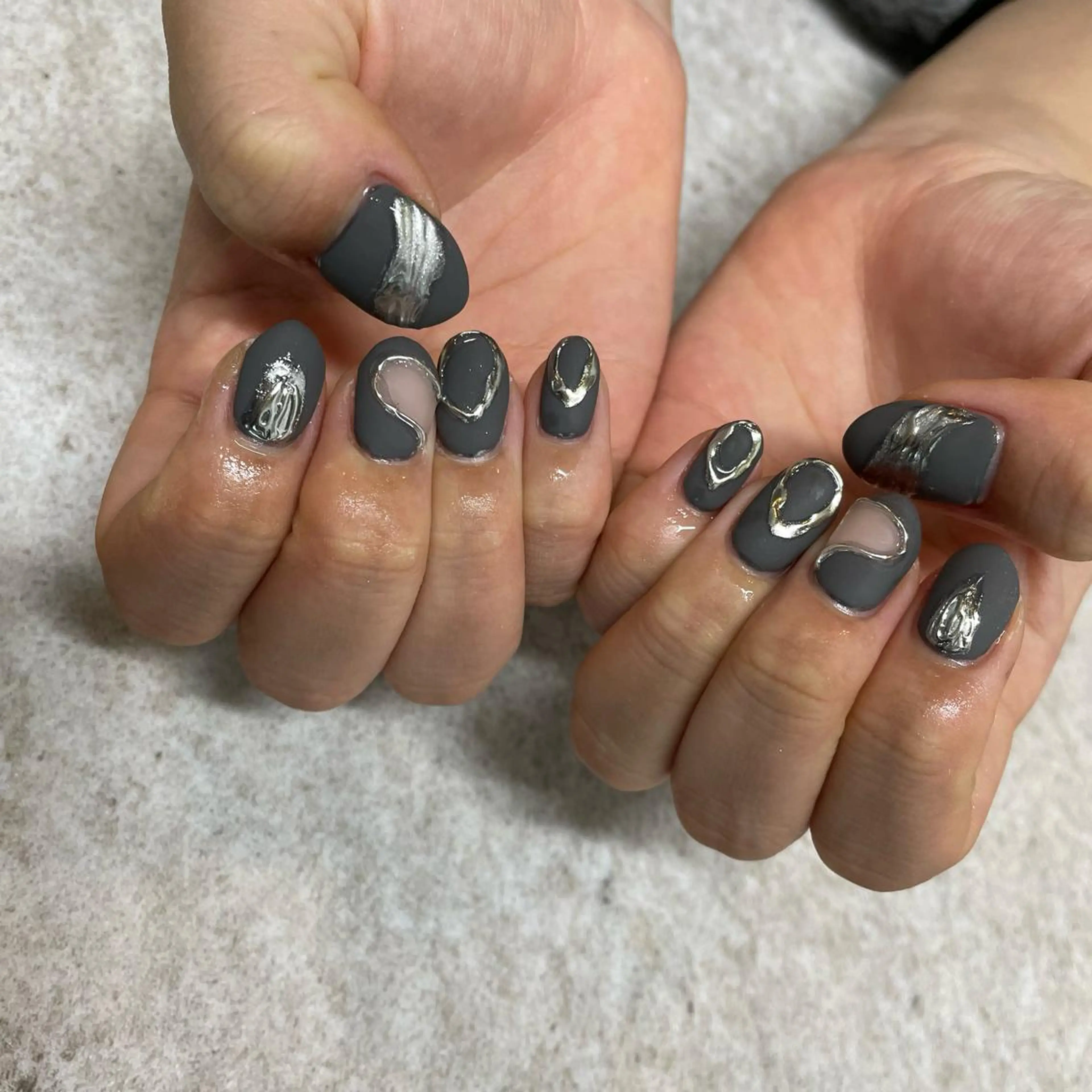 ネイル マットネイル ミラーネイル 丁寧カウンセリング 個性派ネイルyukoのネイルデザイン
