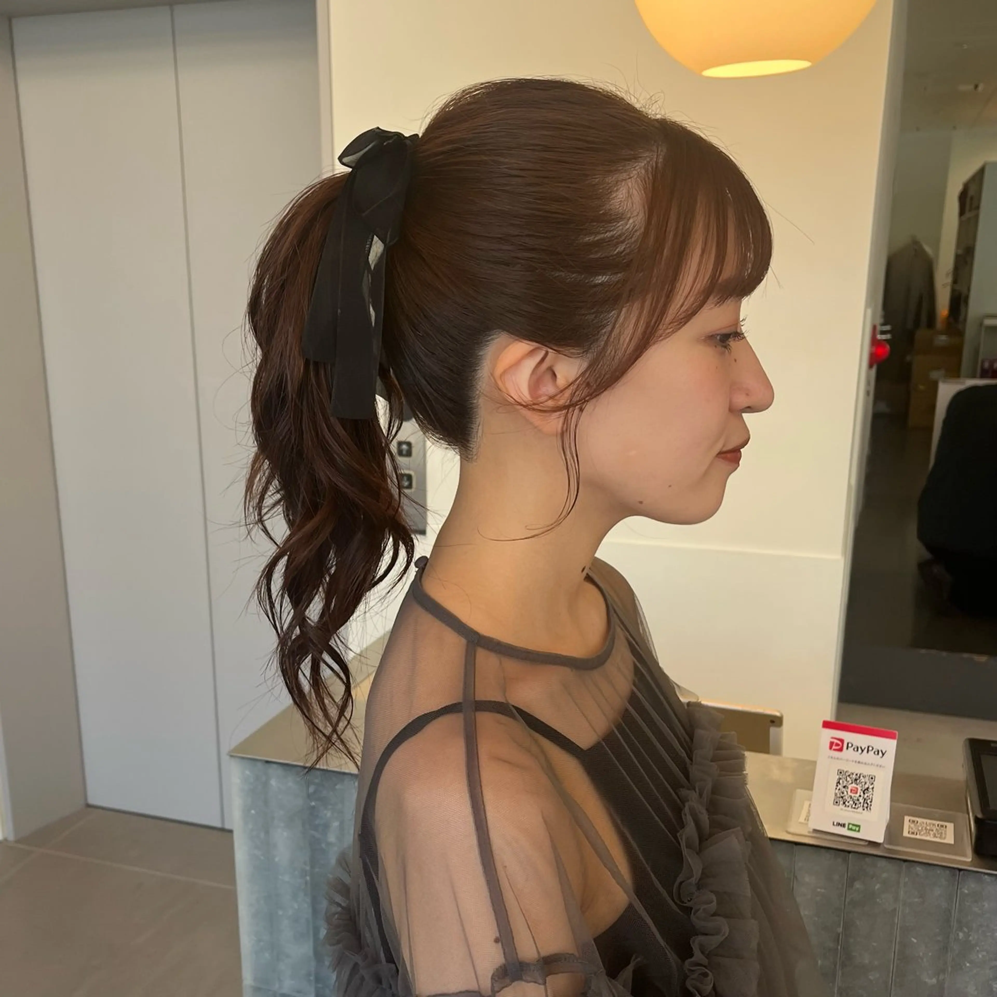 ロング ヘアアレンジ ポニーテール ヘアセット ブリーチ/レイヤー 🌻Mutsumiのヘアスタイル