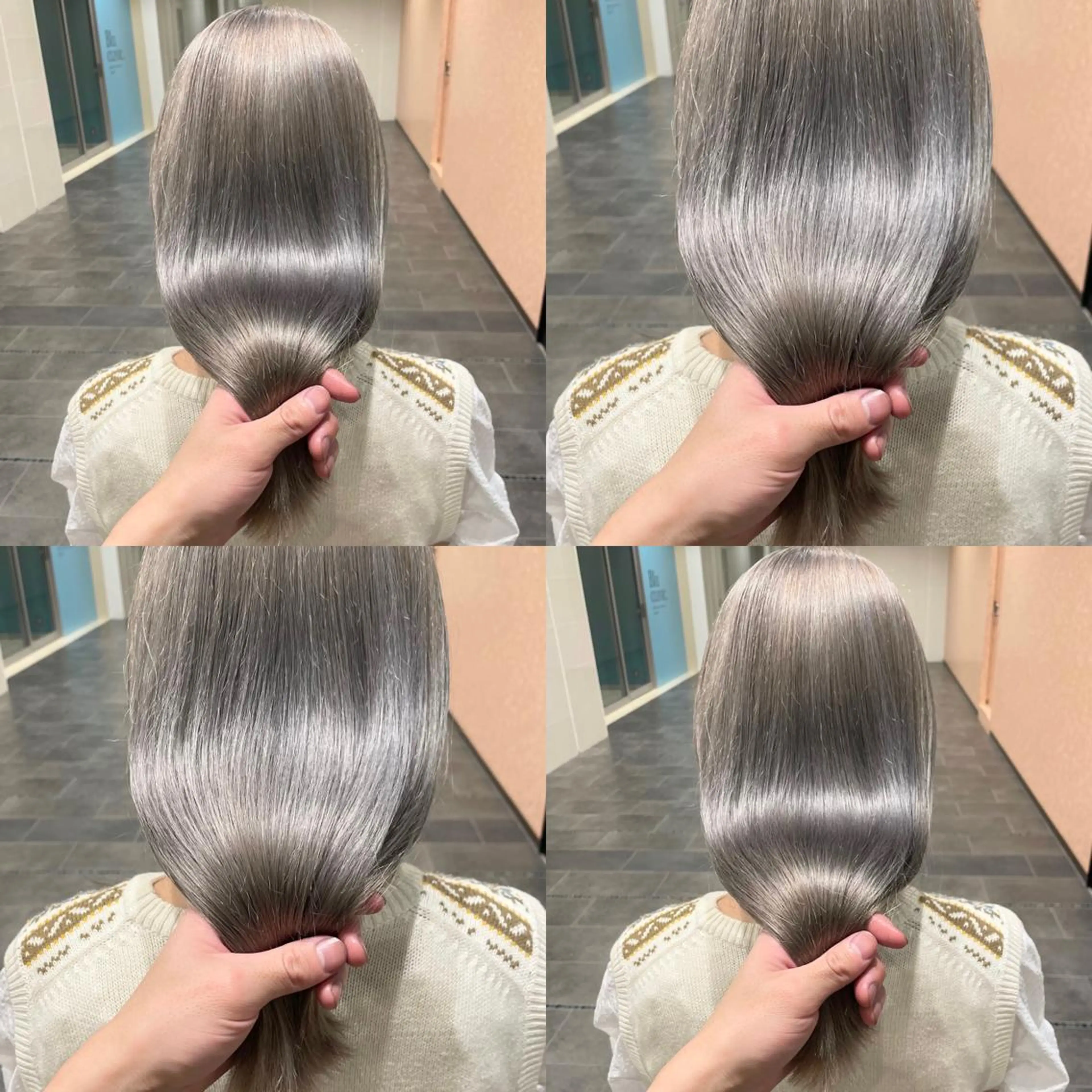 ミディアム カラー シルバー ホワイトシルバー La Blessグランサロン梅田店所属・梅田美容室/ ウルフカットのヘアスタイル