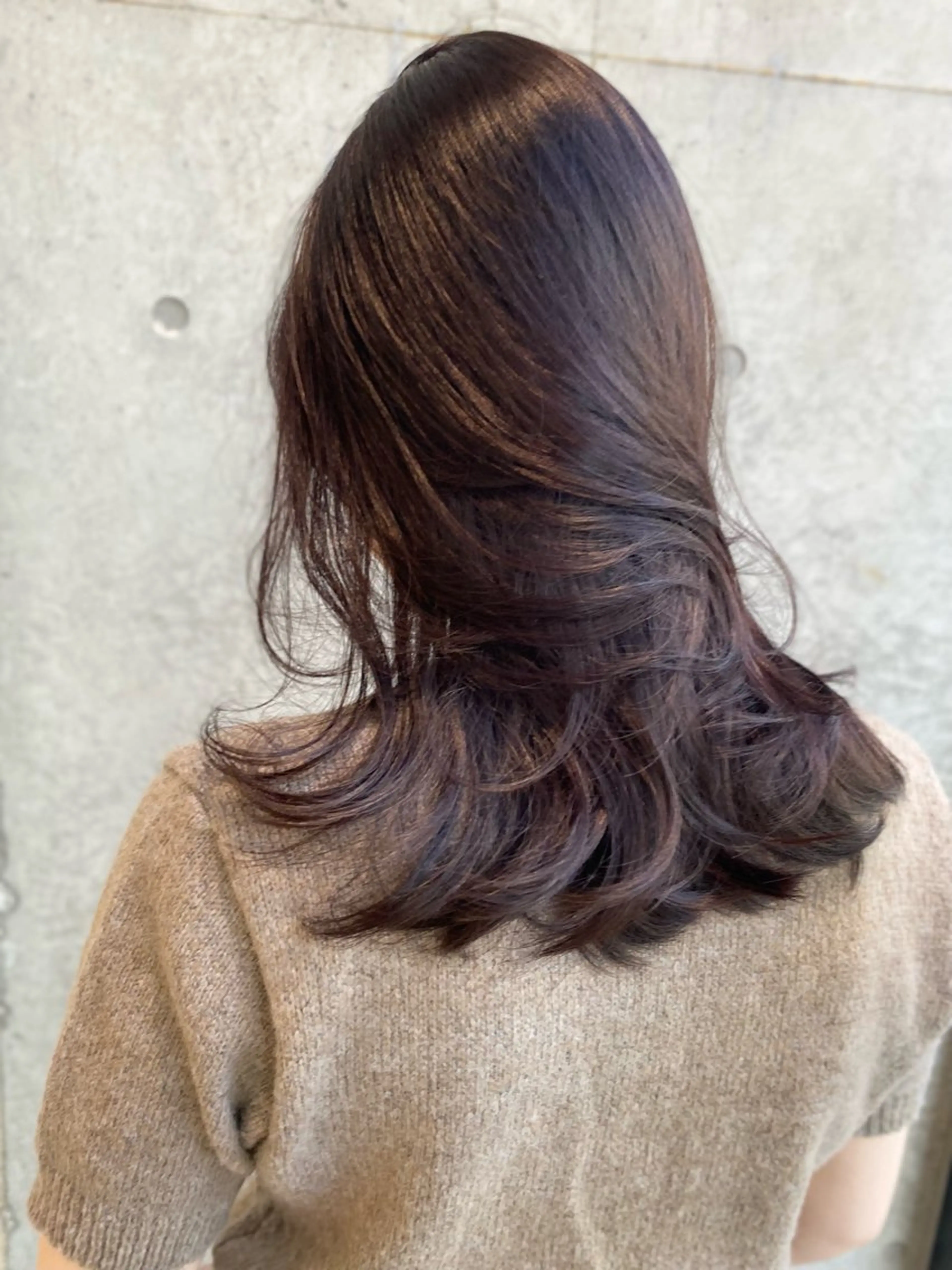 ミディアム カラー カット ヘアカラー トリートメント レイヤー/柔色 カラー/SAkiのヘアスタイル