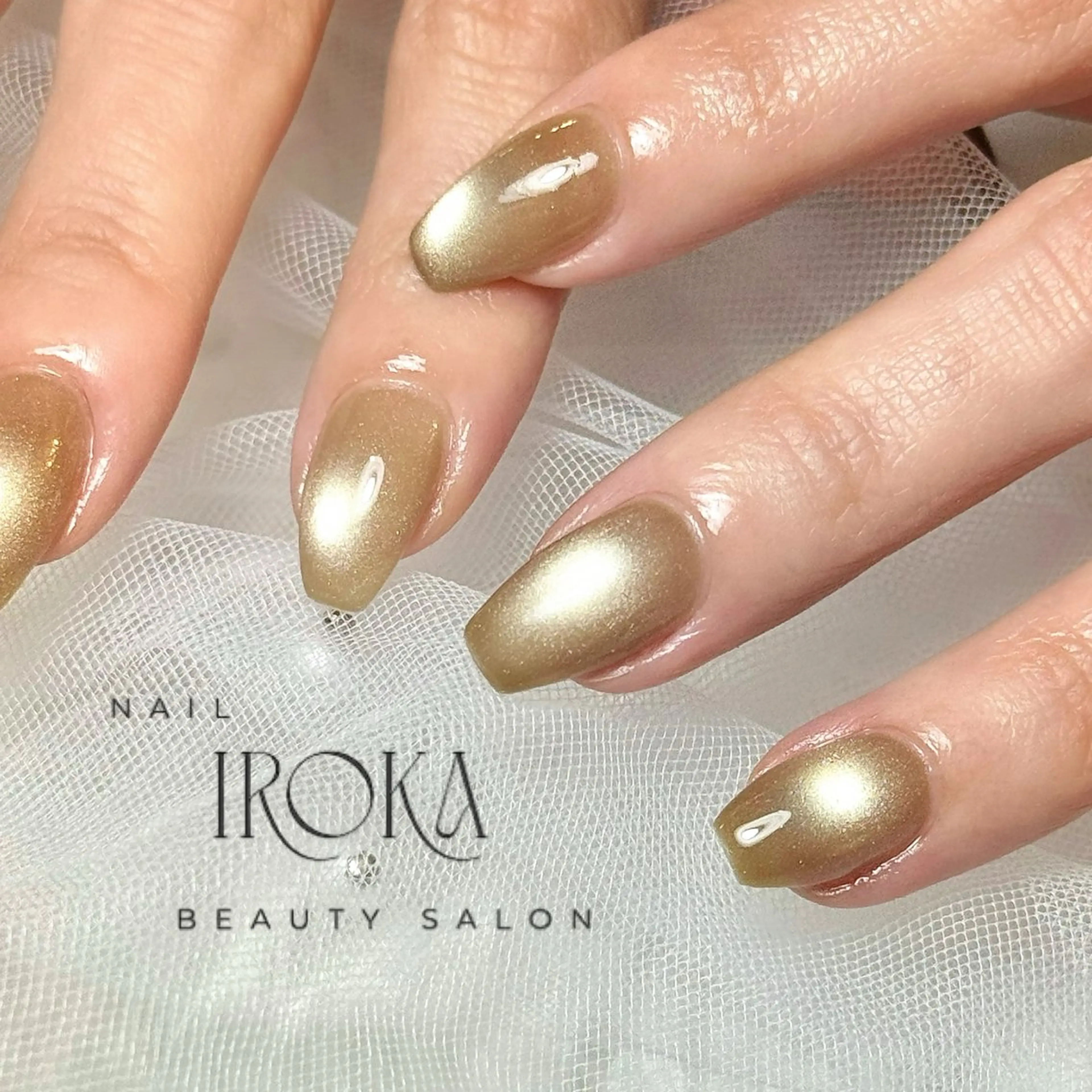 ネイル ゴールド マグネットネイル シンプルネイル iroka所属・ｉｒｏｋａ　nail .yukaのネイルデザイン