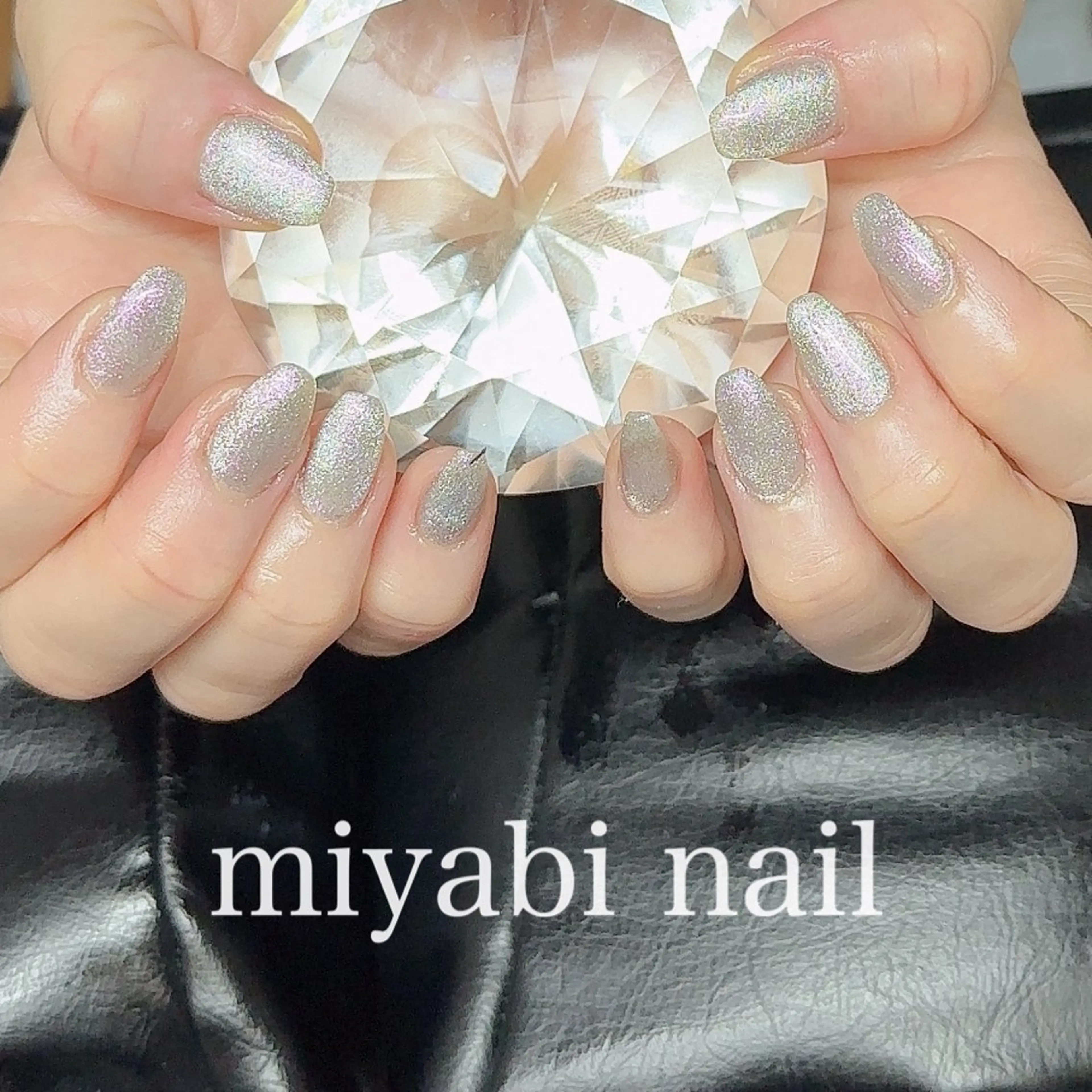 ネイル ジェルネイル キラキラネイル マグネットネイル 持ち込み ピンク ハンドネイル miyabi nail 桂川駅近くのネイルデザイン