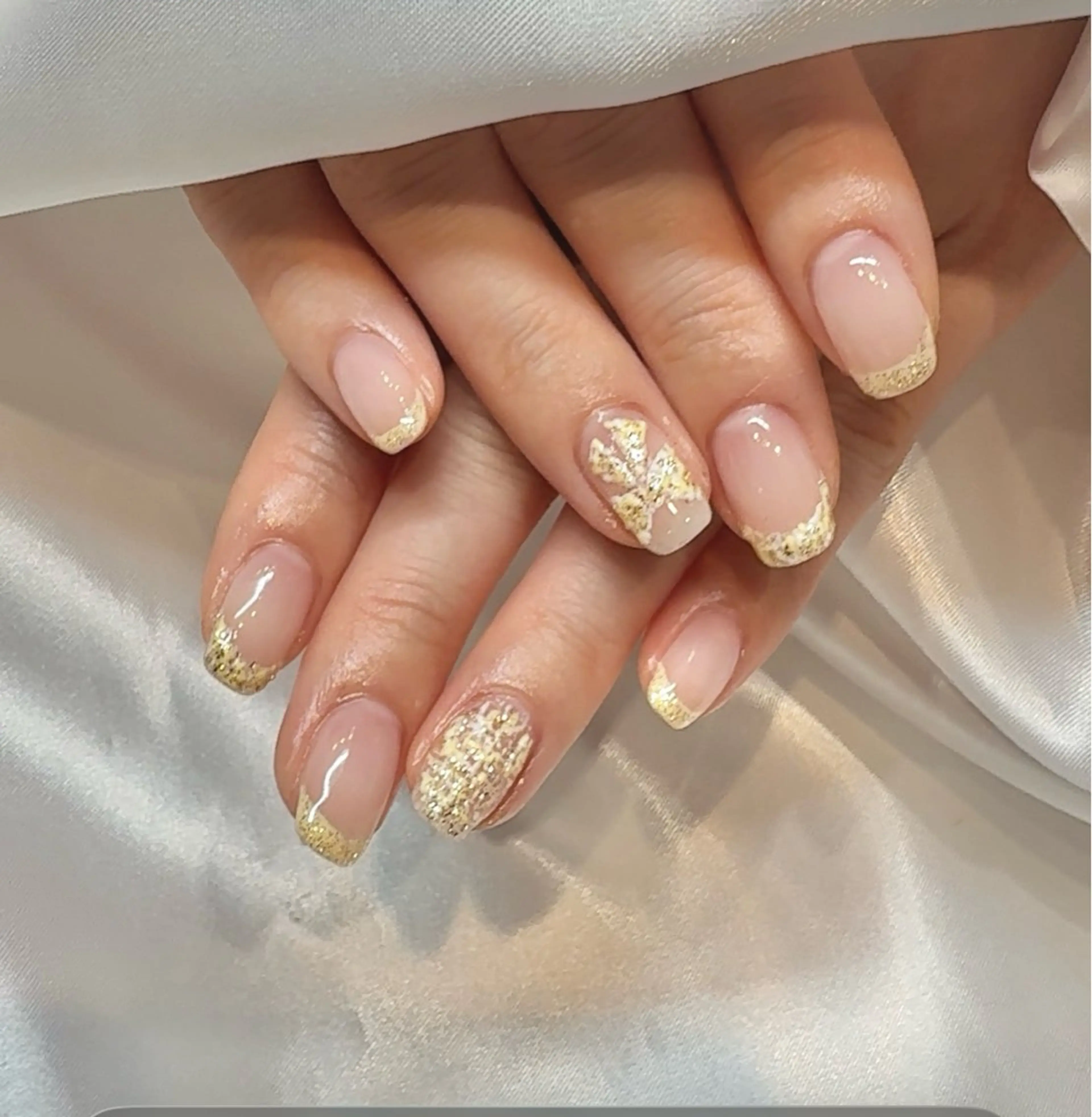 ネイル ツイードネイル 黄色 ハンドネイル nail  LATTE所属・nail Latteのネイルデザイン