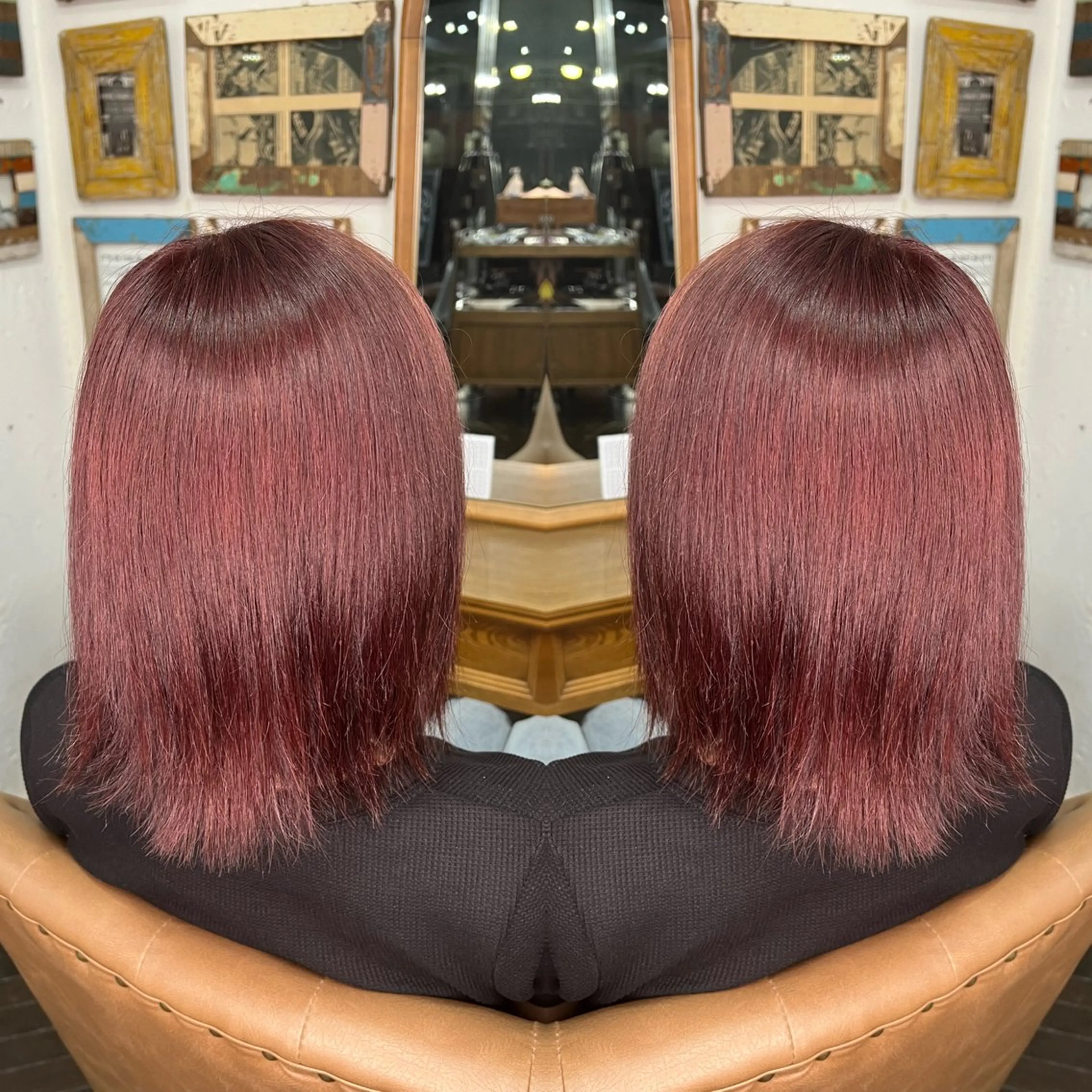 セミロング カラー レイヤー/ボブ/ ミニボブ/AOIのヘアスタイル