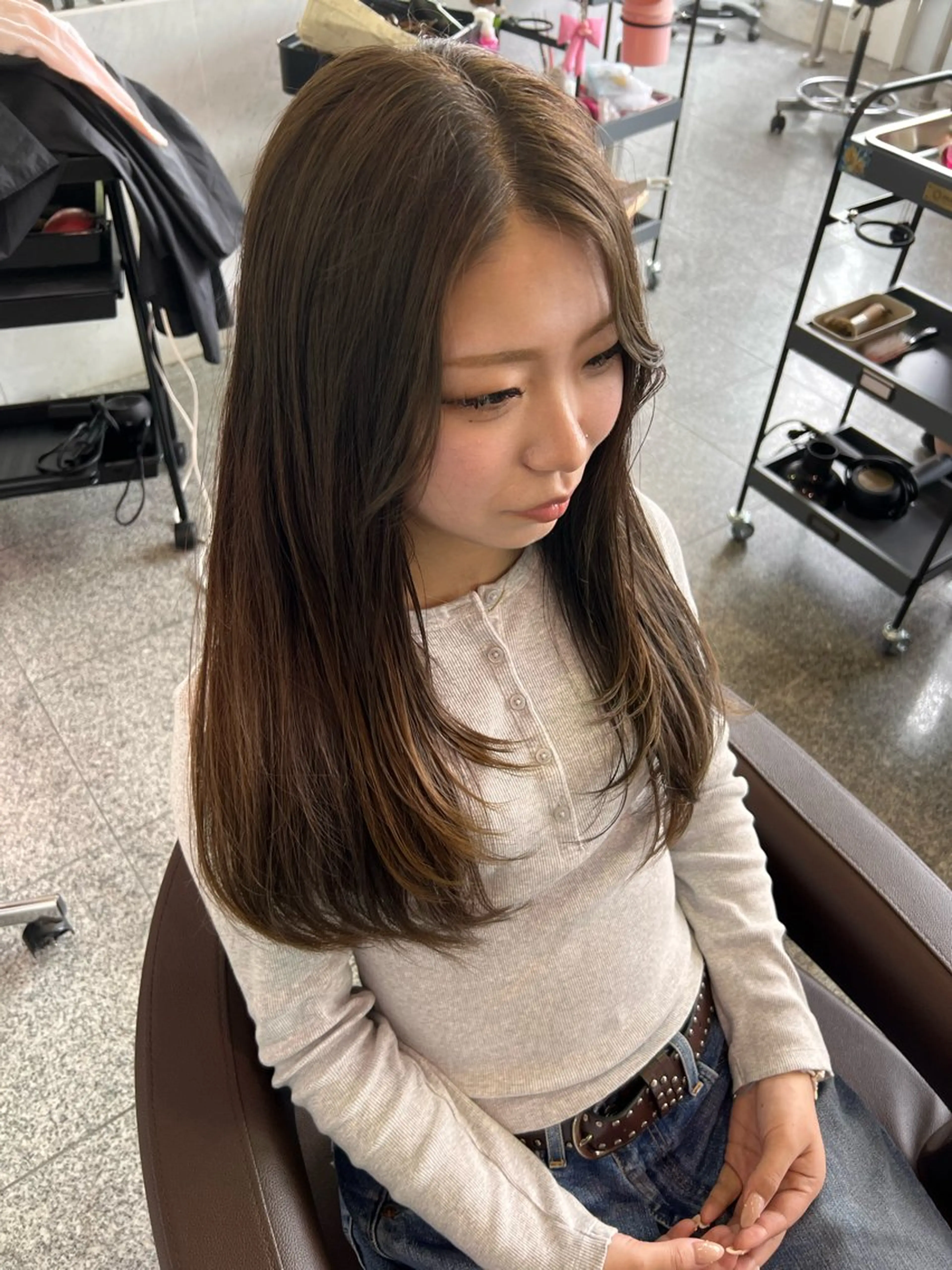 ロング レイヤーカット カット トリートメント Oops旧TABOO 早野太郎のヘアスタイル