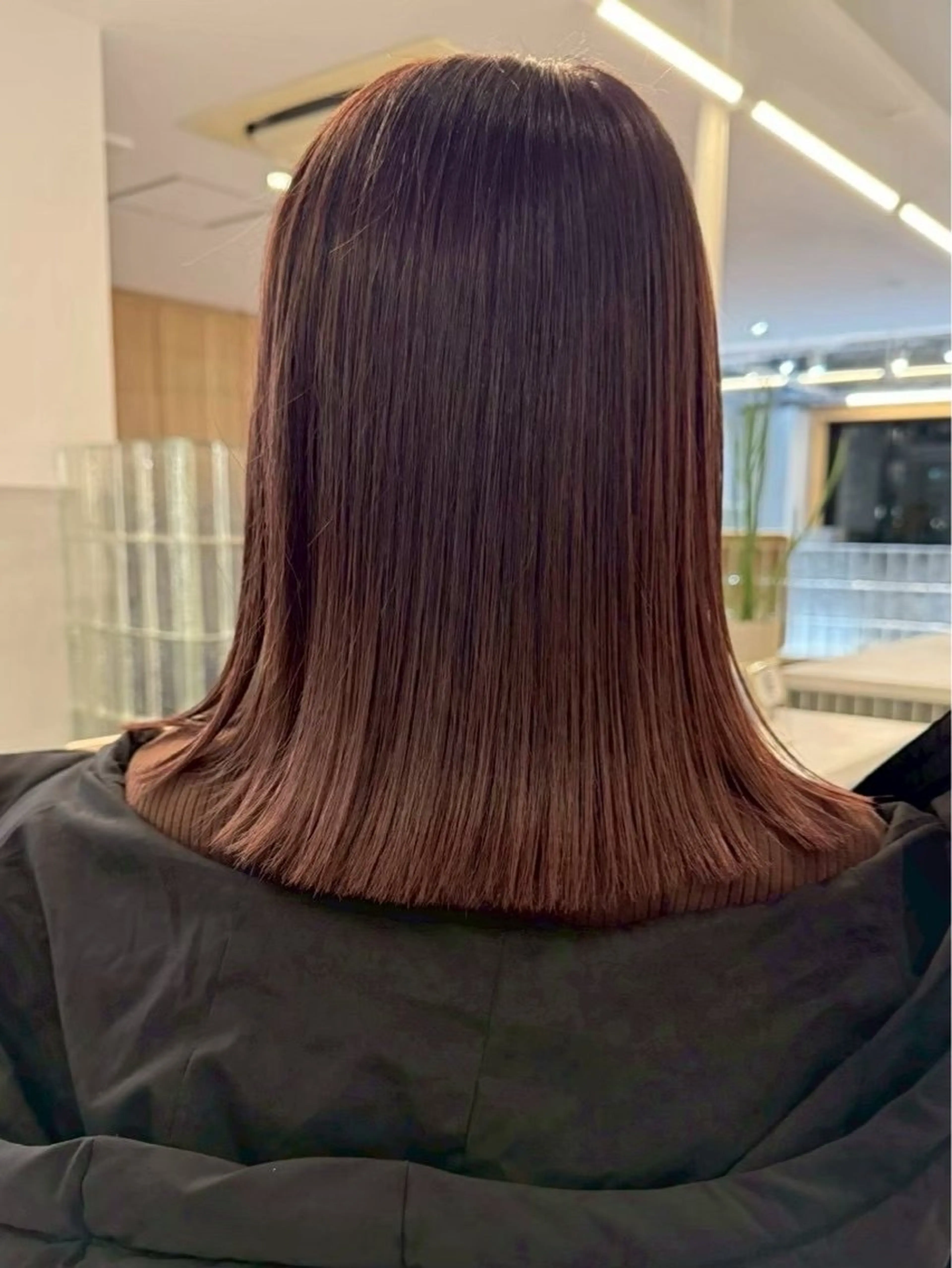 ミディアム 髪質改善 縮毛矯正 トリートメント ヘアカラー トリートメント nok所属・nok Osakaのヘアスタイル