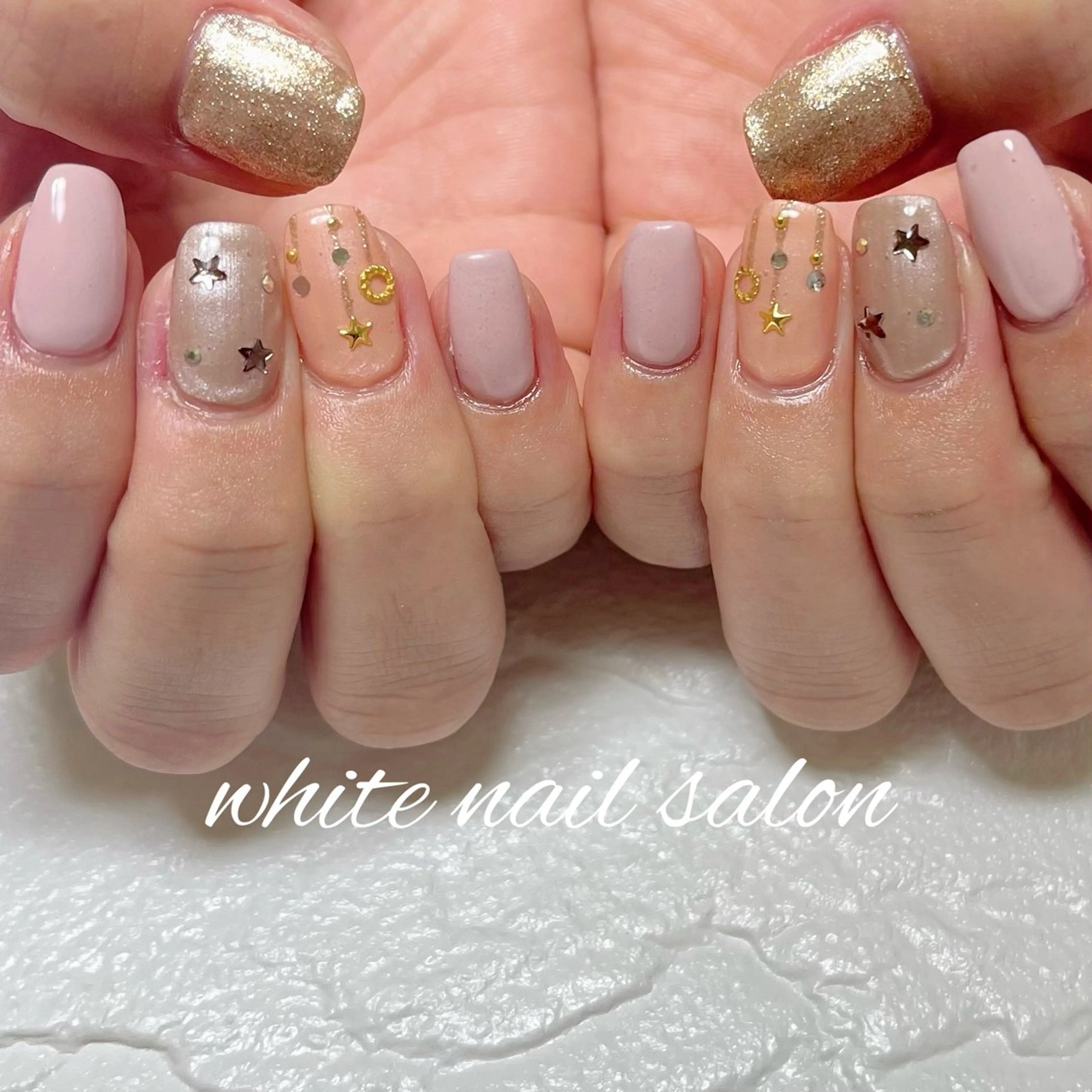 ネイル ラメ(グリッター) ハンドネイル white nail salonのネイルデザイン