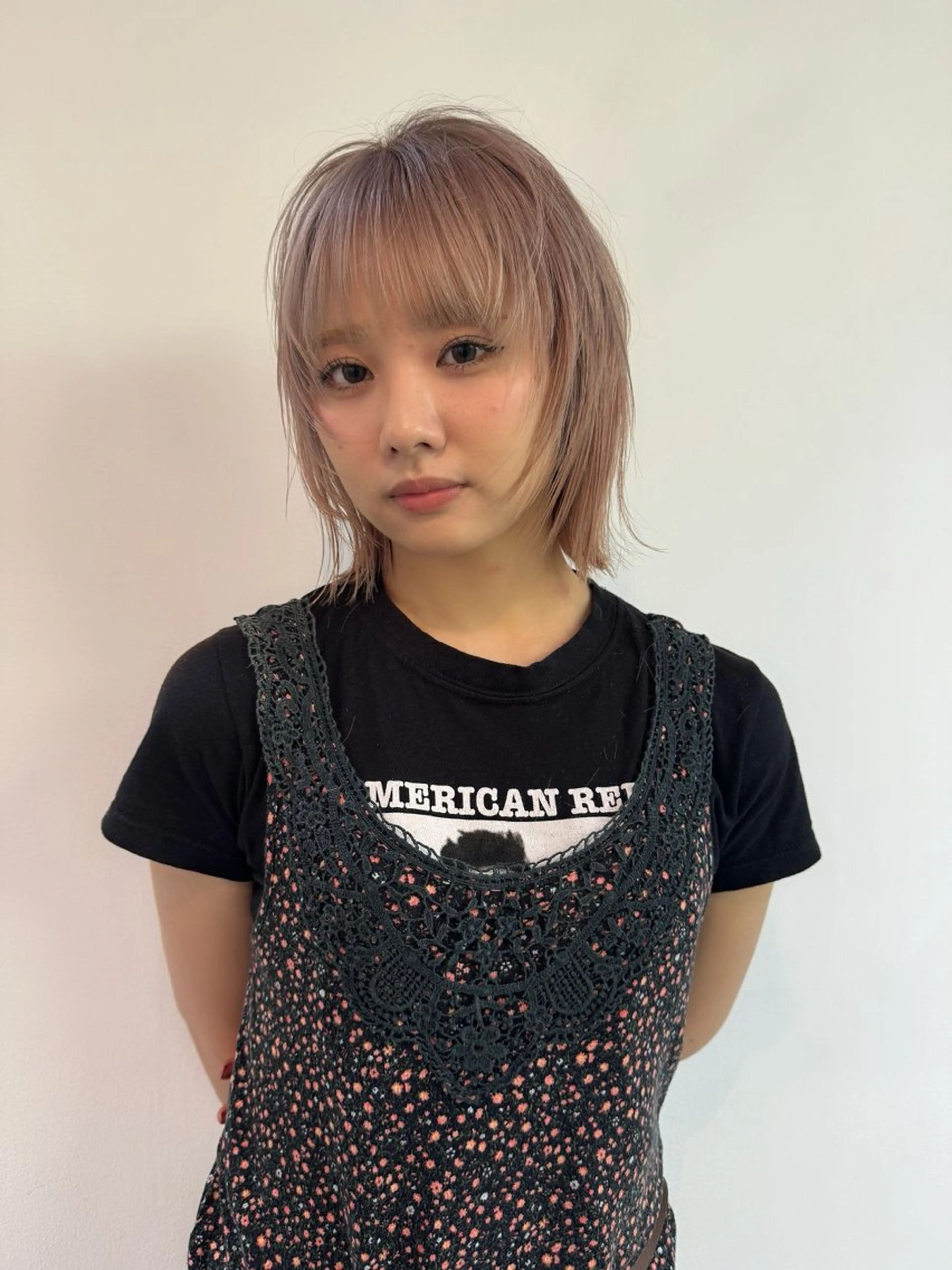 ショート カット ヘアカラー トリートメント LUCCI所属・udaハイトーン /ボブ/レイヤーのヘアスタイル