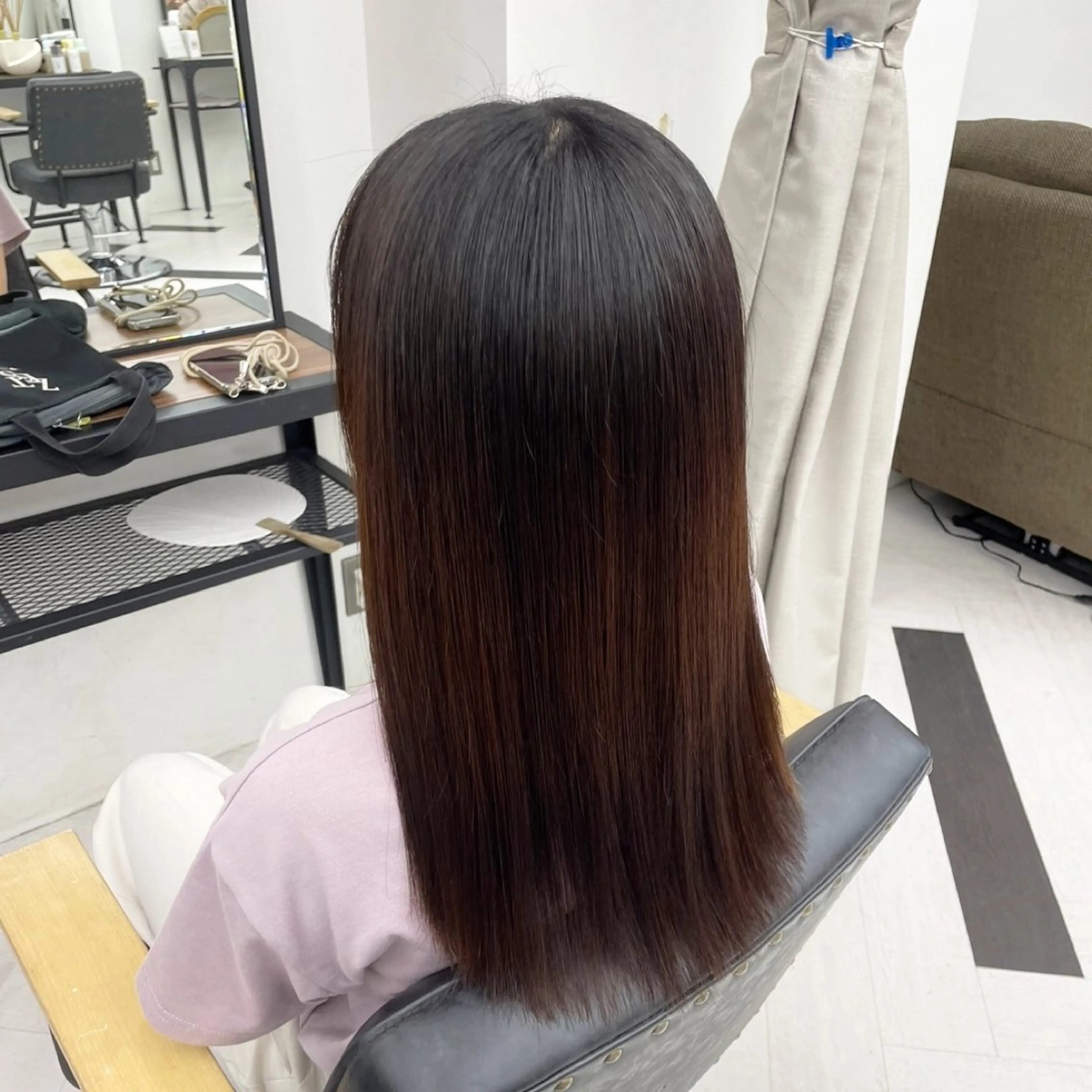 ロング カラー パーマ ヘアアレンジ メンズ 髪質改善 トリートメント 酸性ストレート ストレートパーマ mona/ ストレートスタイル✨のヘアスタイル