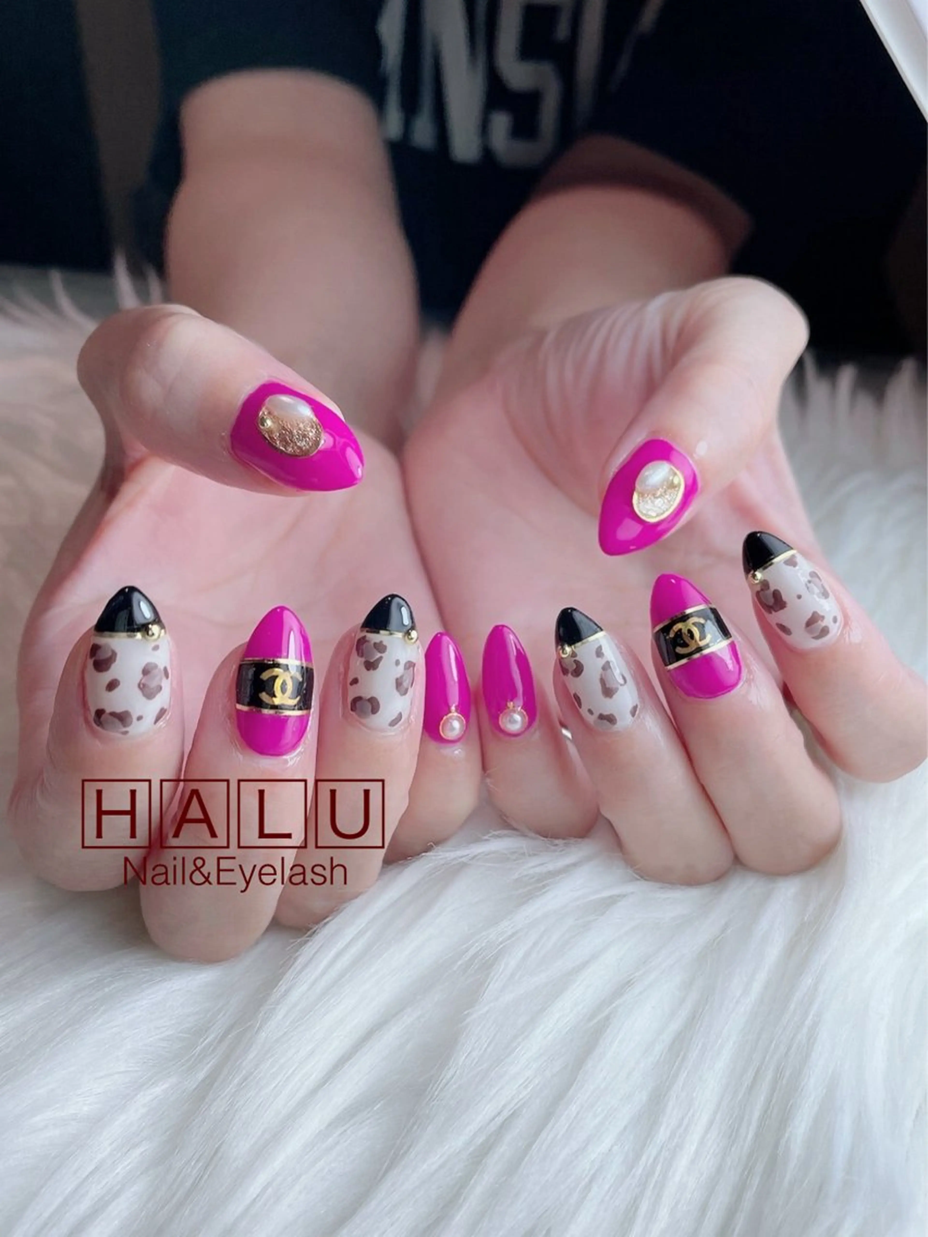 ネイル アニマル柄 ピンク HALU ハルのネイルデザイン