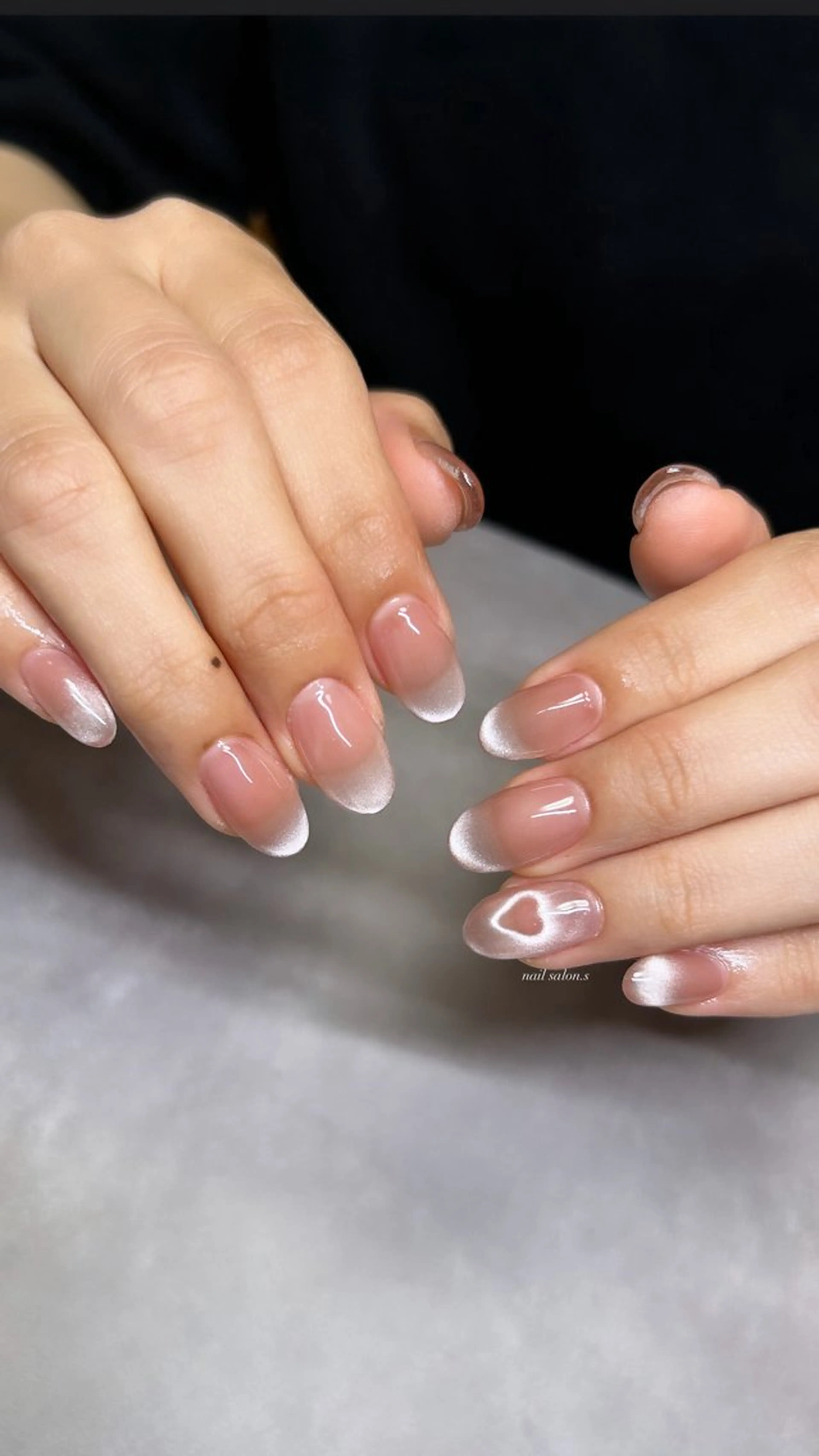 ネイル ハート ハンドネイル 関山 志乃のネイルデザイン