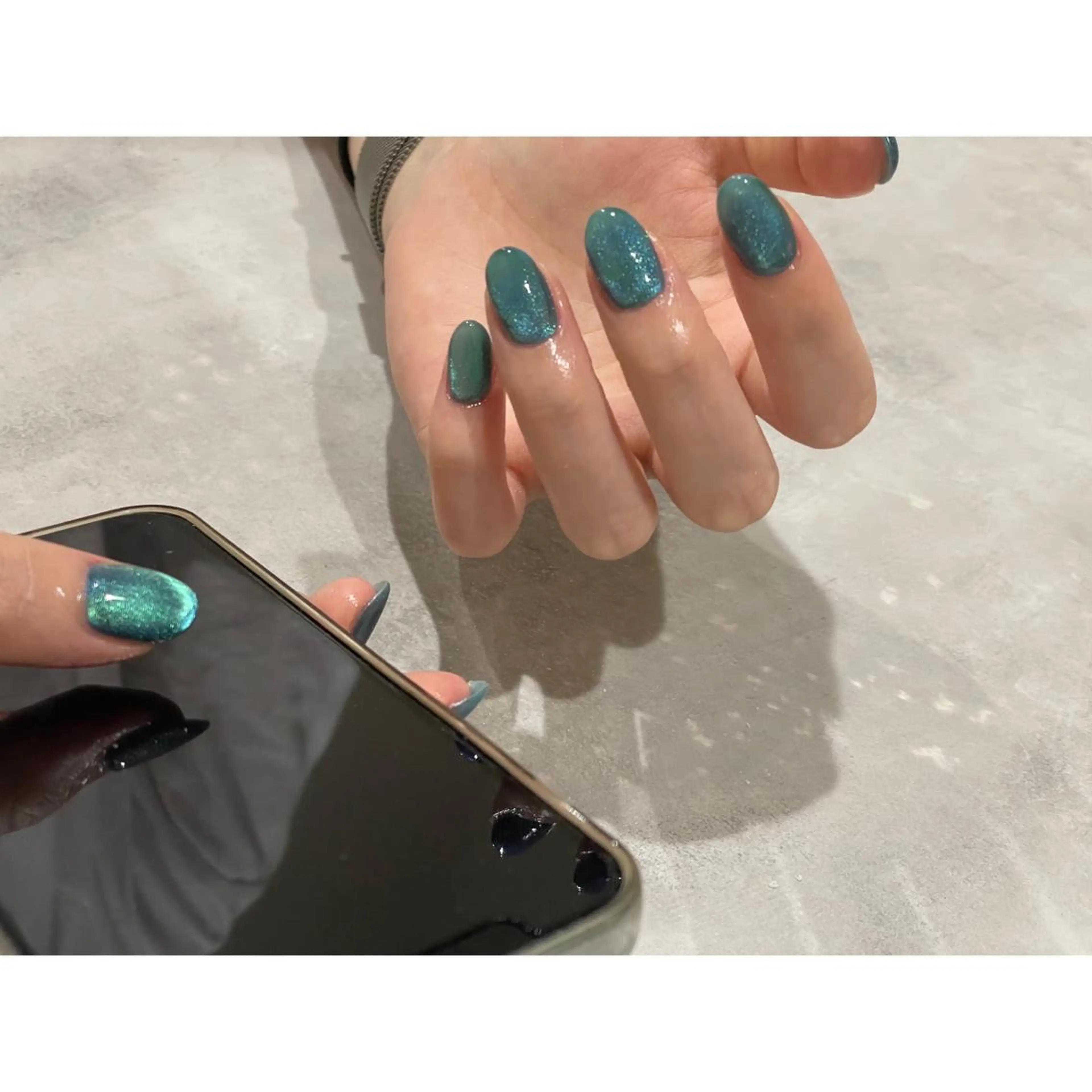 ネイル アートネイル ブルー フレンチネイル マグネットネイル ミラーネイル lacier nailのネイルデザイン