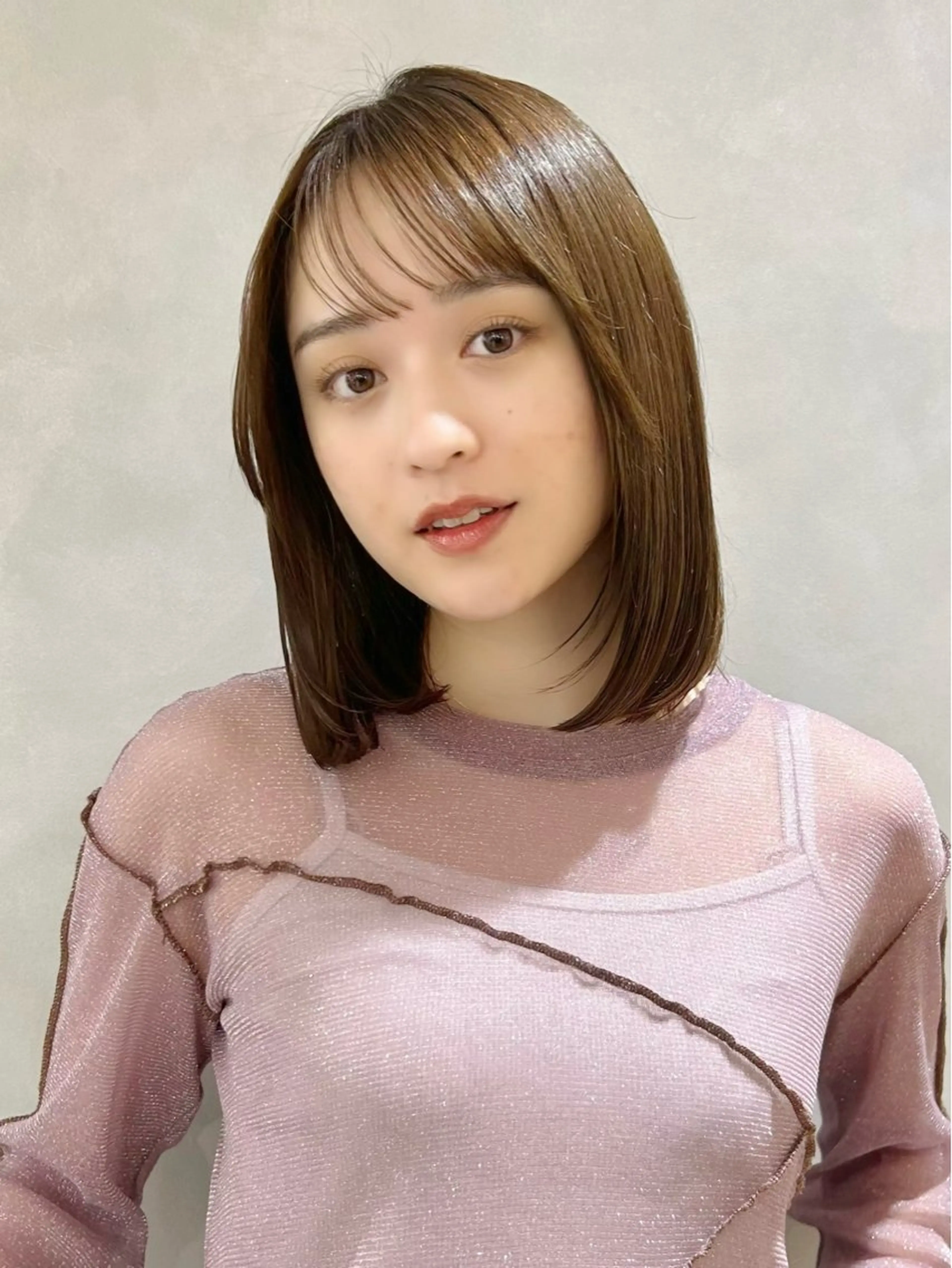 ミディアム カラー ミディアムレイヤー レイヤーカット カット ヘアカラー トリートメント 池袋レイヤーカット/ 顔まわりtaigaのヘアスタイル