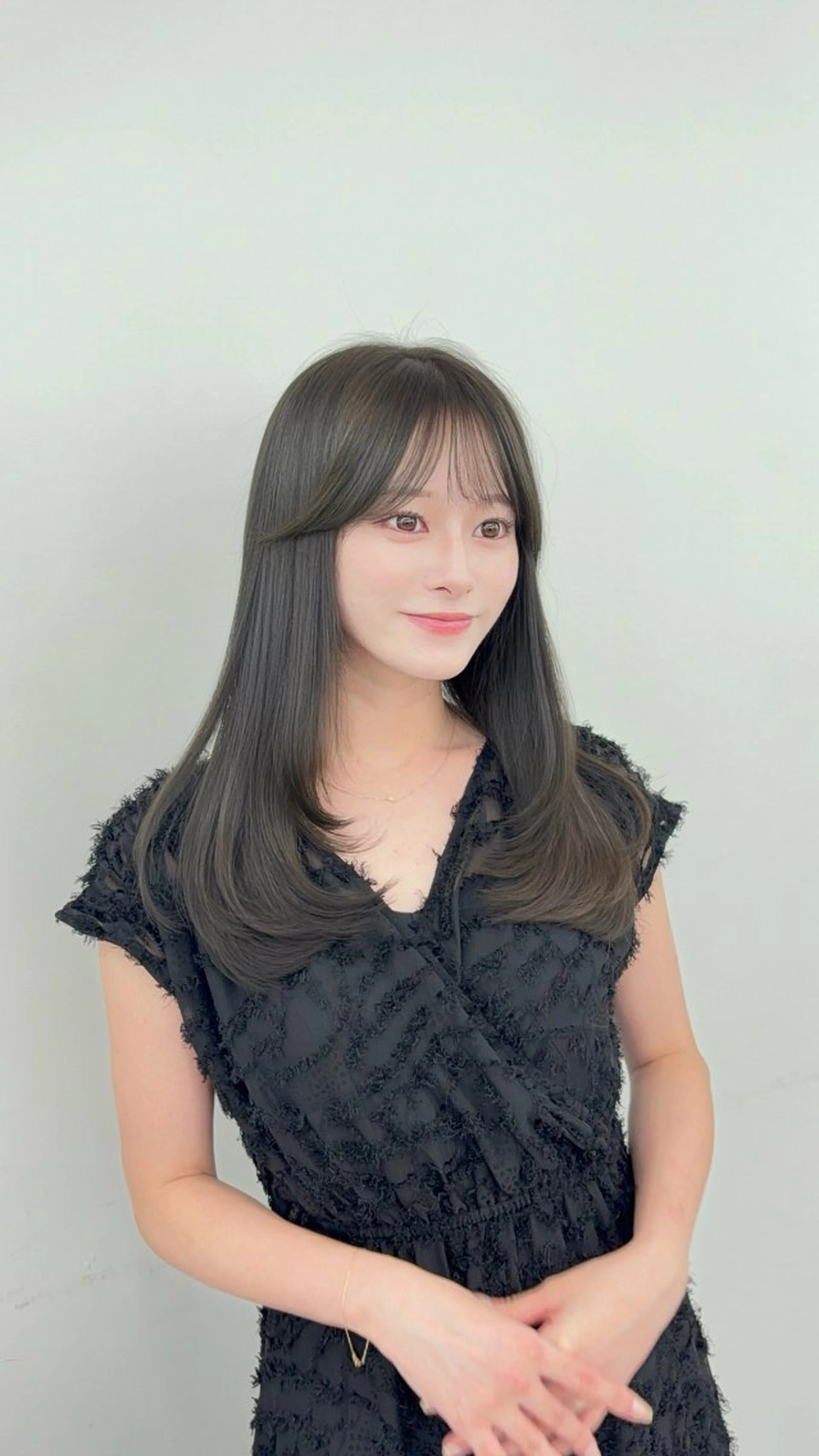 【ダメージ軽減セット🌿】全体カット➕天使の艶カラー➕AYUNCHE 4stepトリートメント➕韓国風巻き🎀🖤の写真