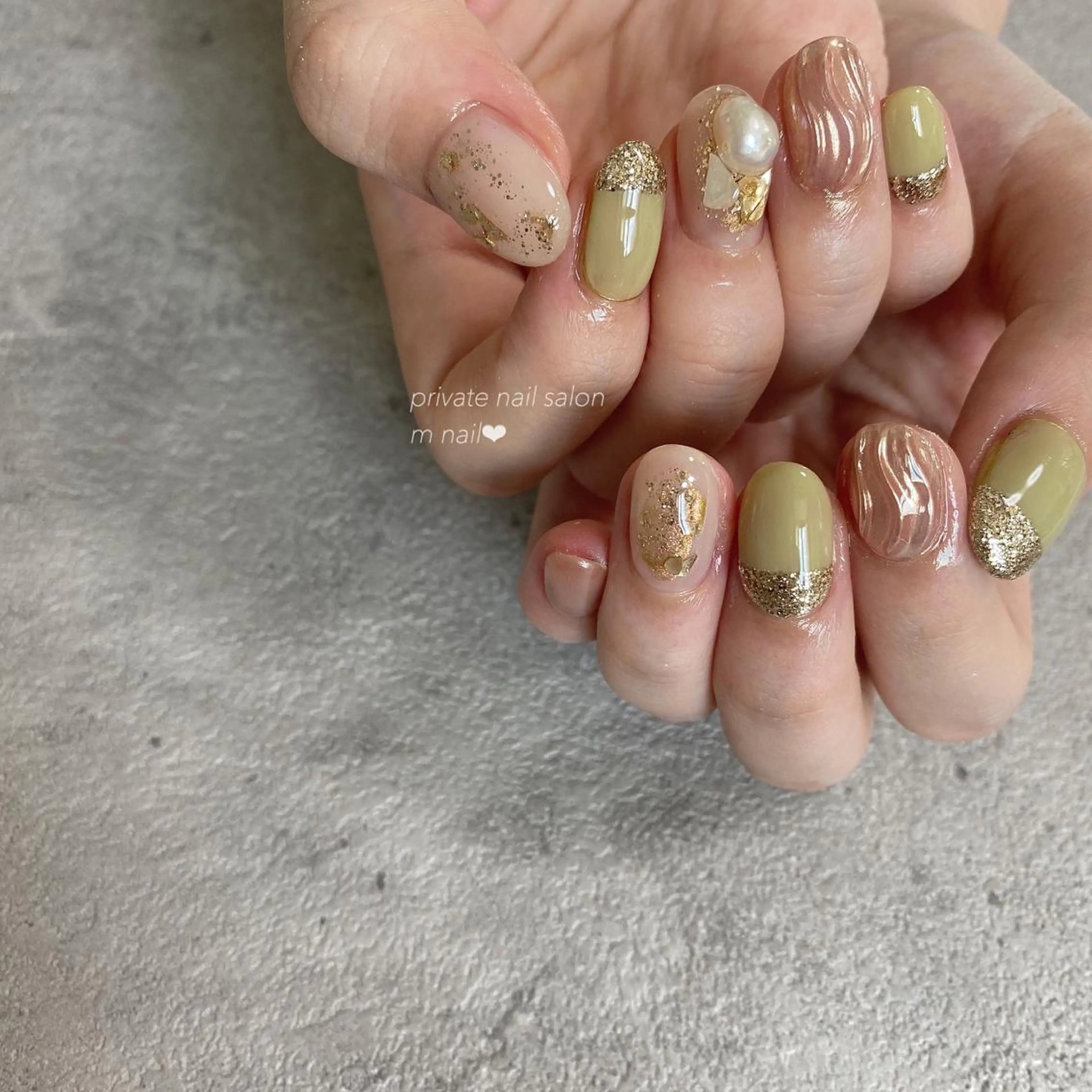 ネイル ピスタチオネイル ハンドネイル 小河原 舞のネイルデザイン