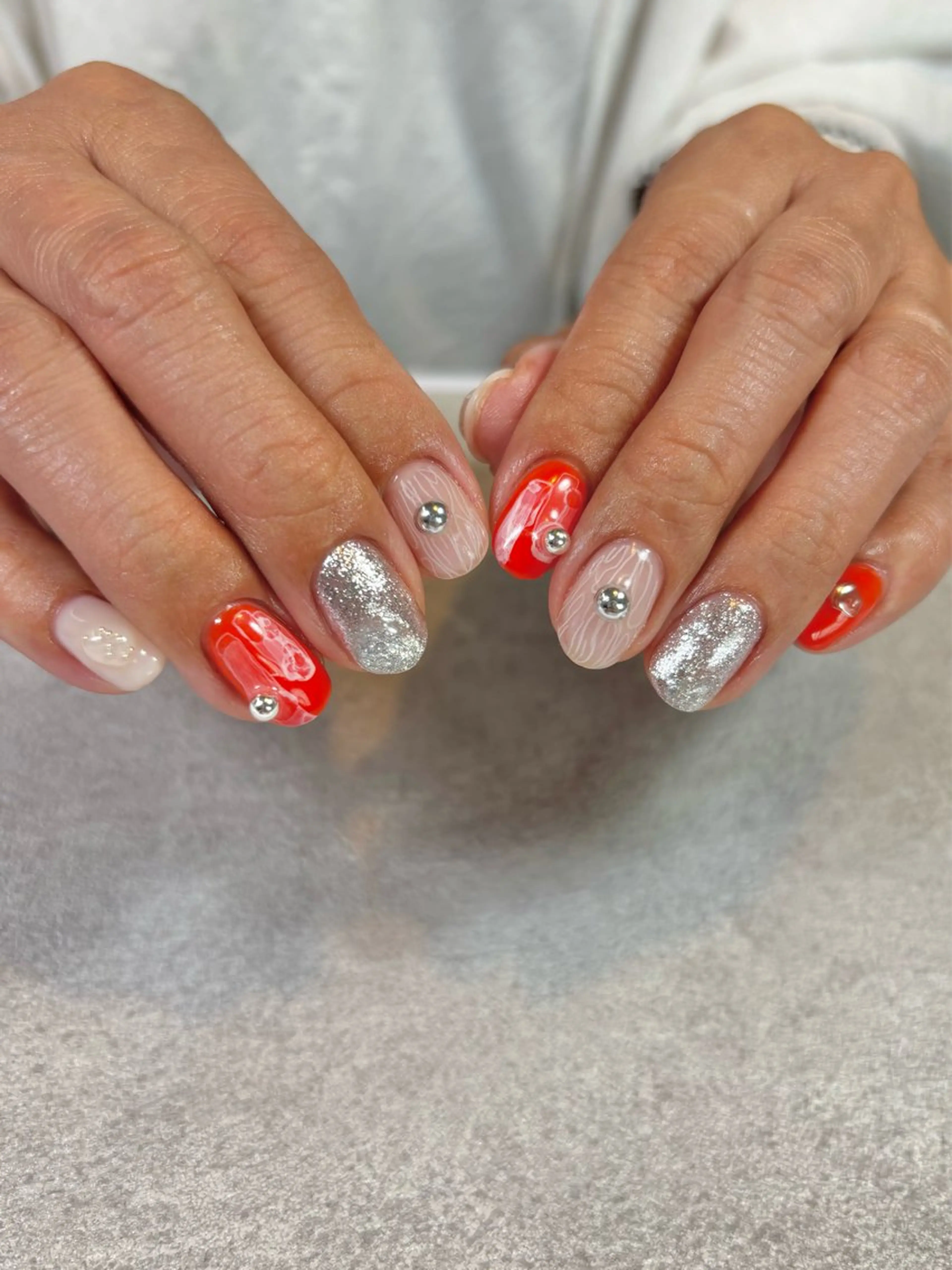 ネイル オレンジ Hanjo Yumiのネイルデザイン