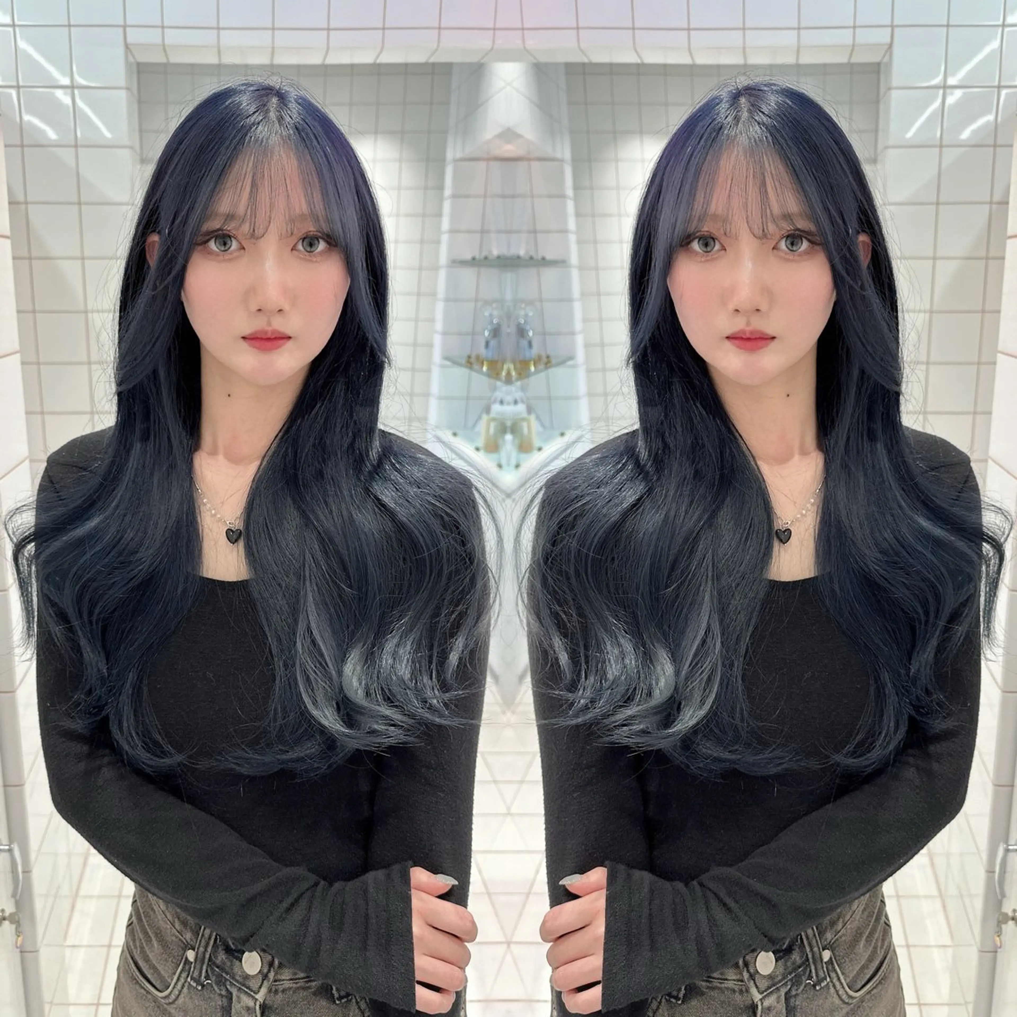 ロング カラー ヘアカラー トリートメント もえな 💋👼🏻のヘアスタイル