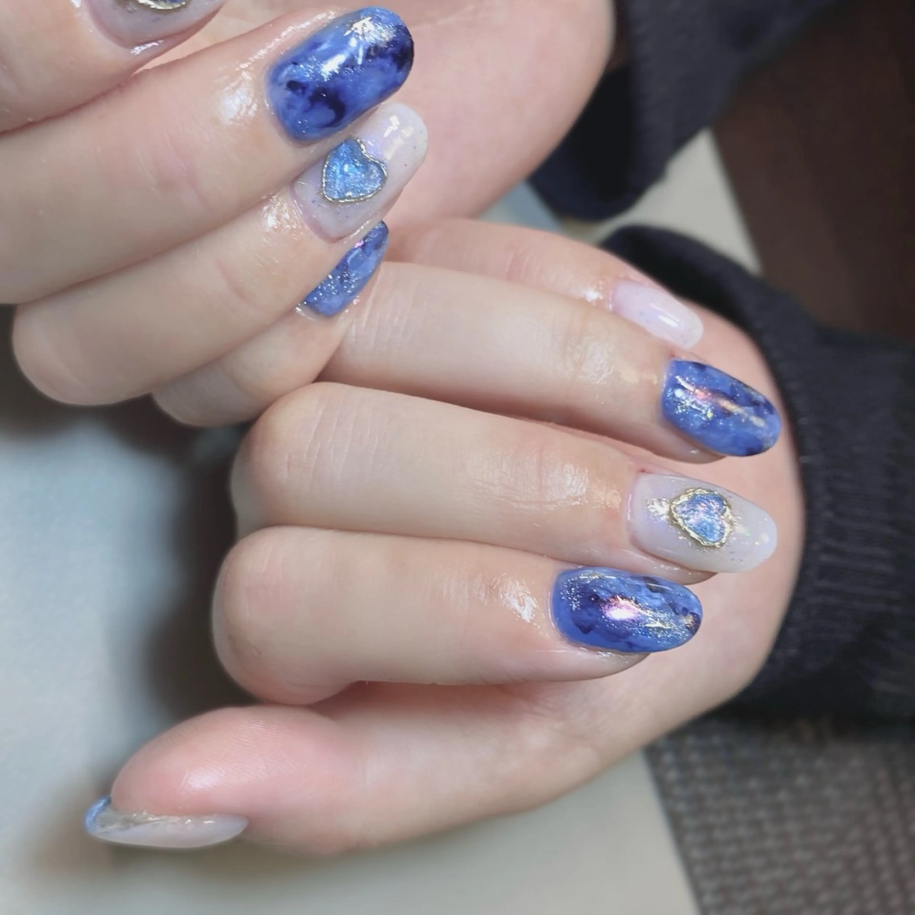 ネイル ブルー ニュアンスネイル Millé nail(ミレネイル)所属・Millé nail /MIKUのネイルデザイン