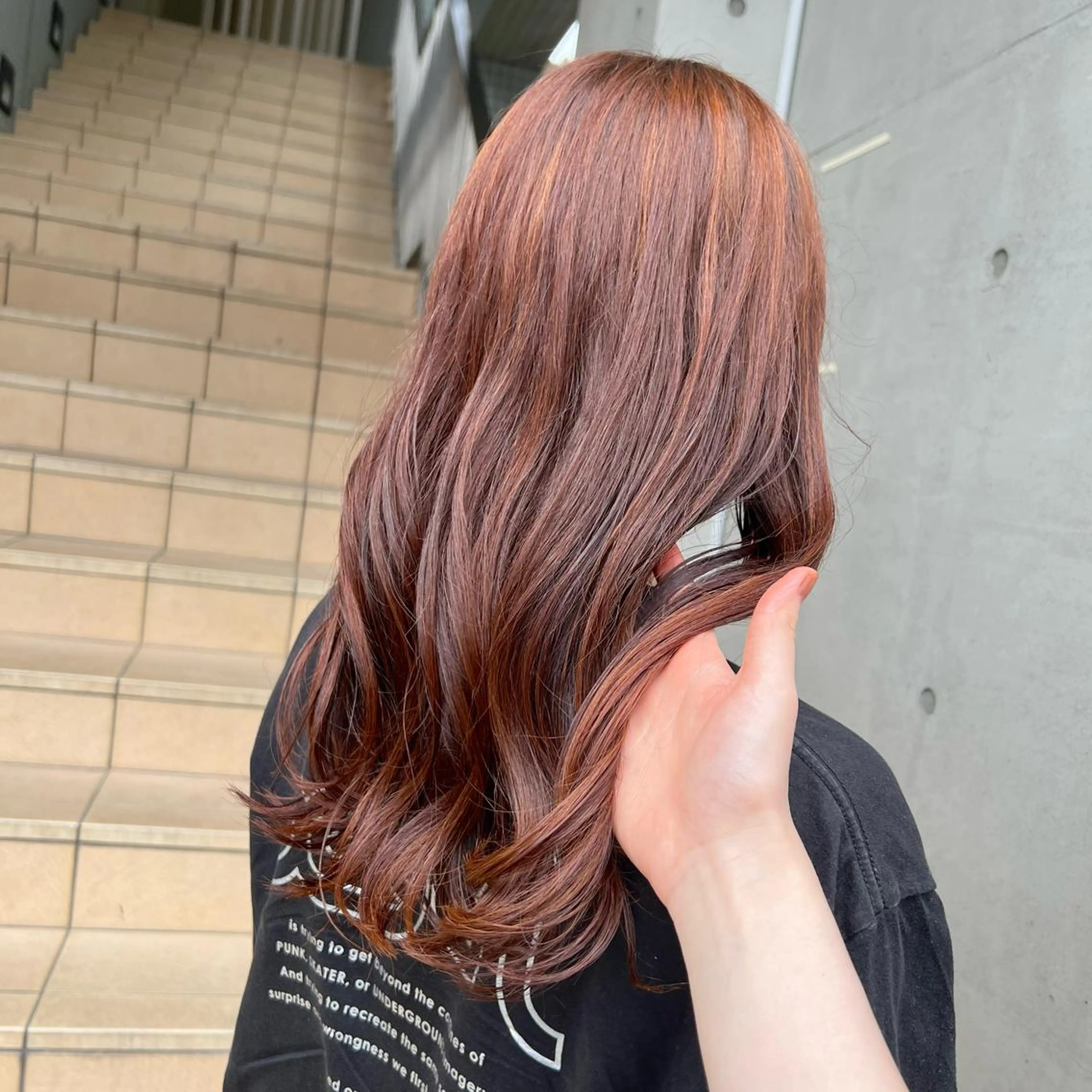 セミロング カラー ブラウンカラー オレンジ オレンジブラウン ヘアカラー トリートメント stylist 🐶内藤 成香のヘアスタイル