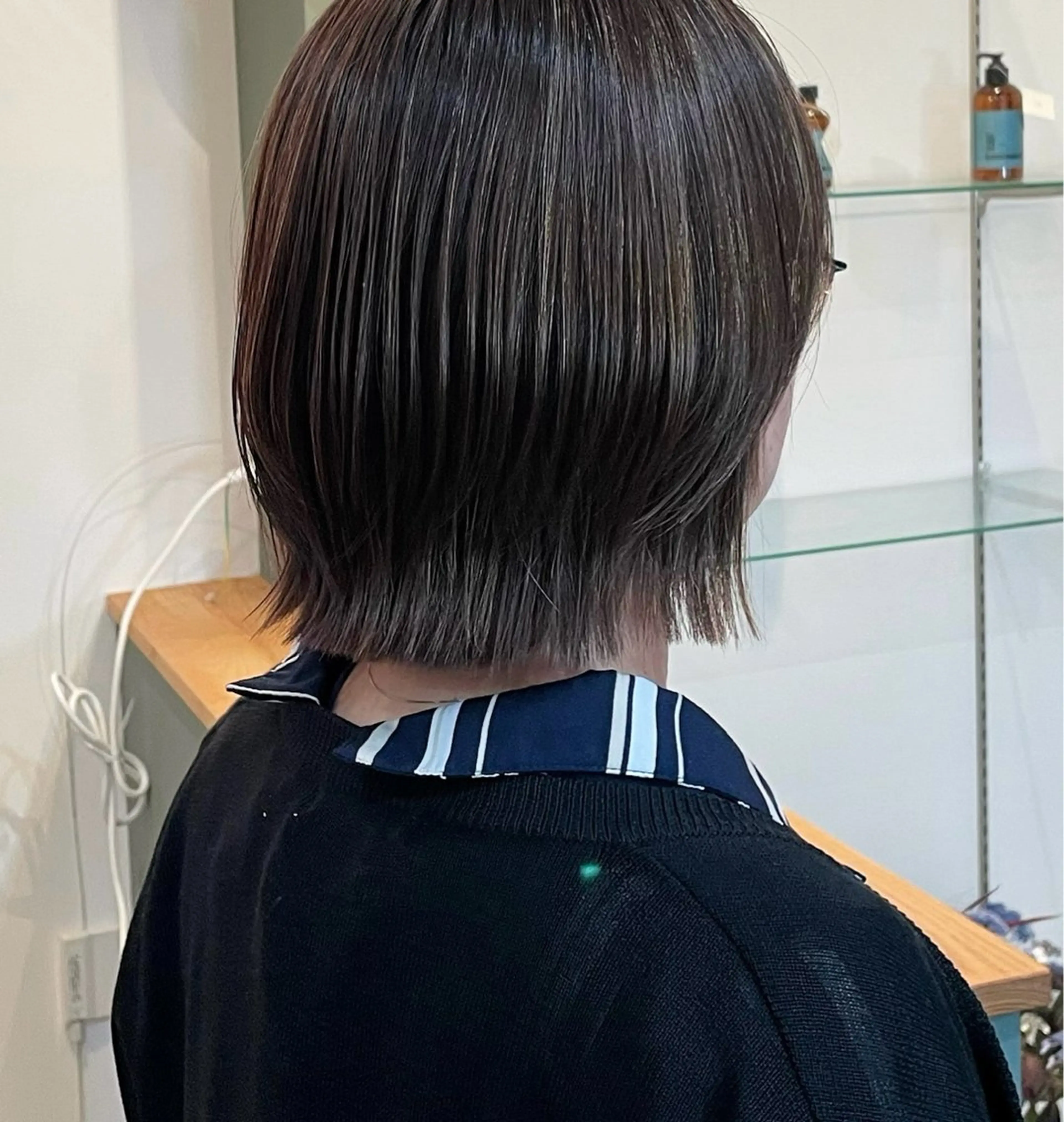 ミディアム ボブレイヤー ボブ レイヤーカット 縮毛矯正 Bella Salon所属・福井 悠のヘアスタイル