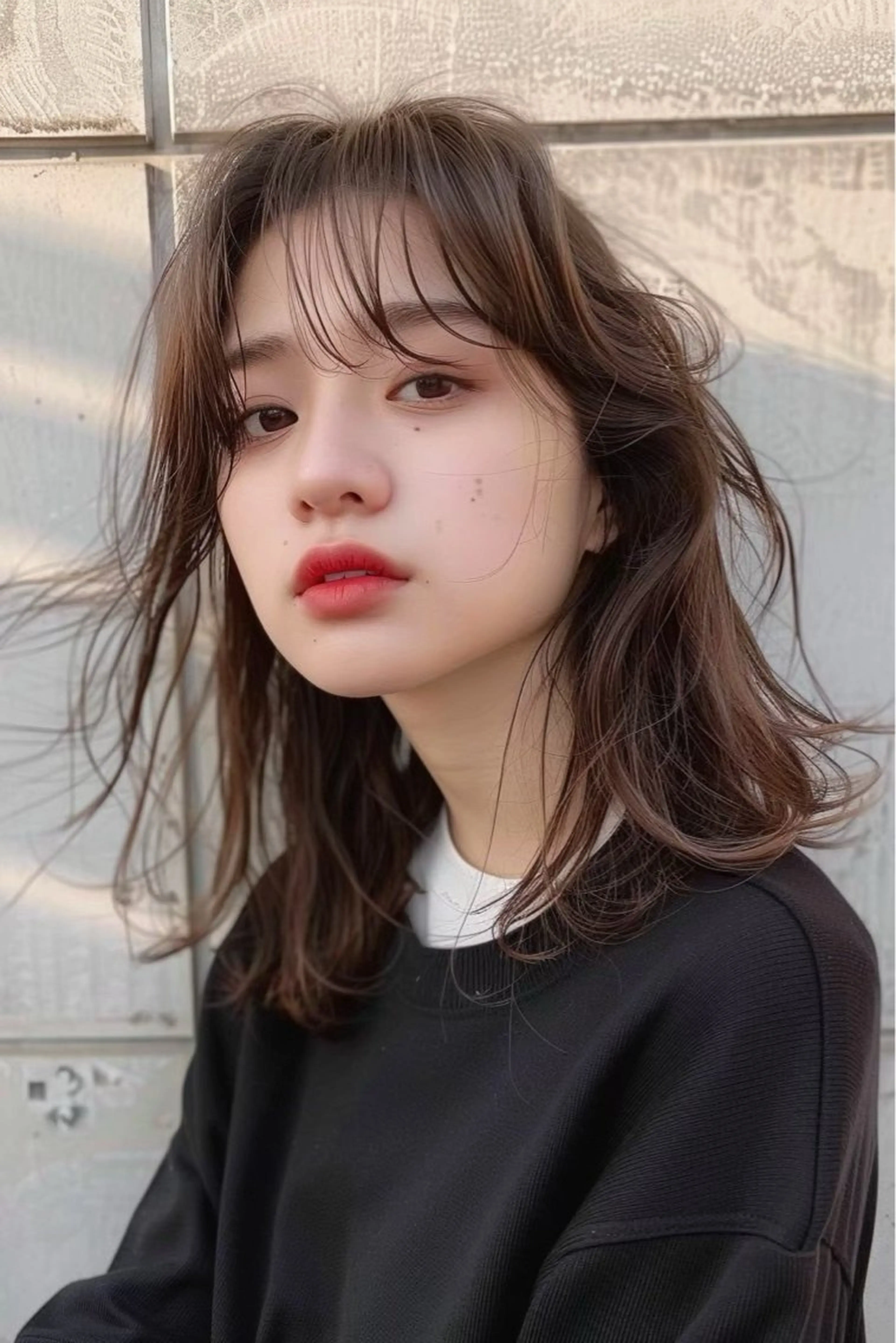 ミディアム カラー カット ヘアカラー トリートメント 最新ケアカラー 髪質改善YUTOのヘアスタイル