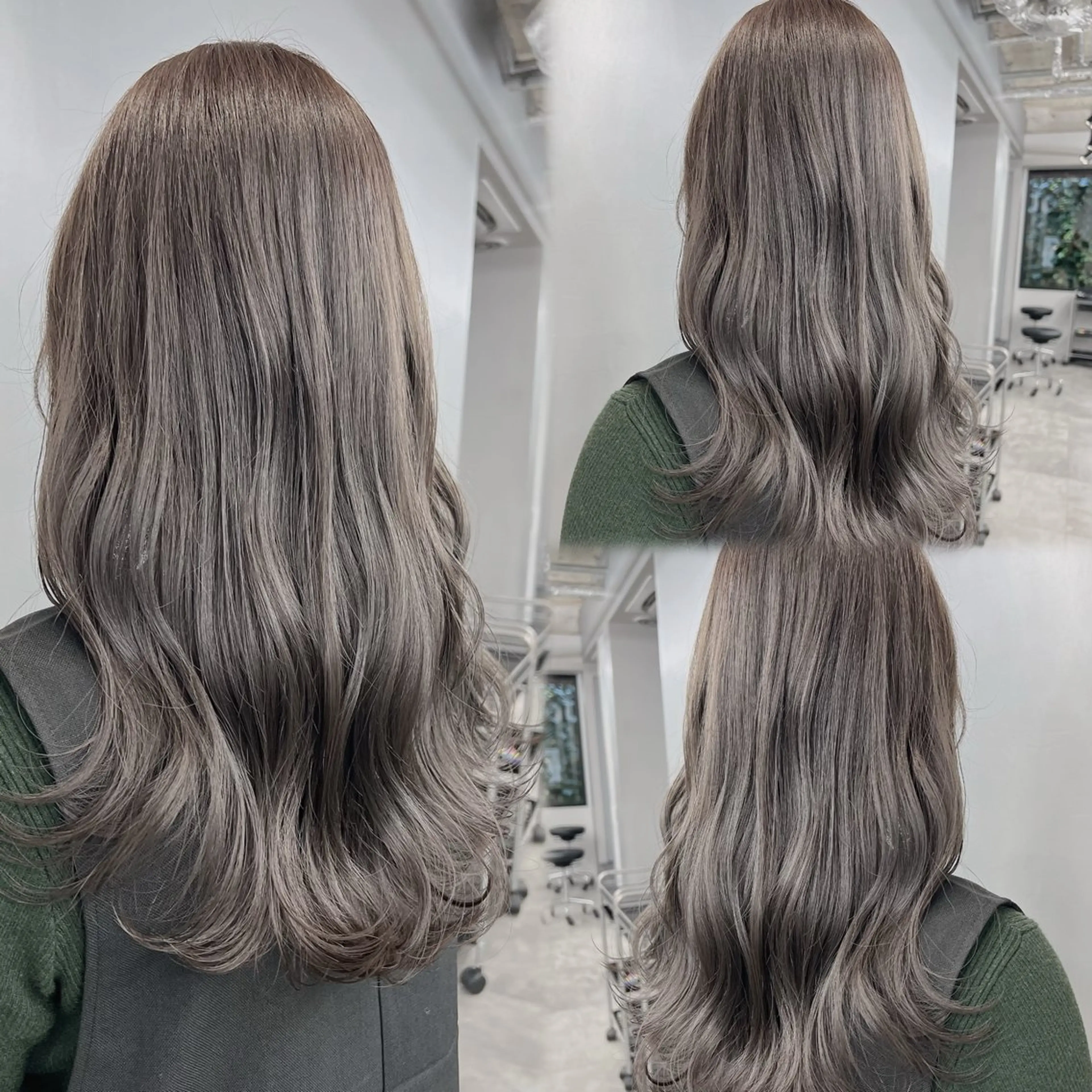 ロング カラー 透明感カラー グレージュ/あいのヘアスタイル