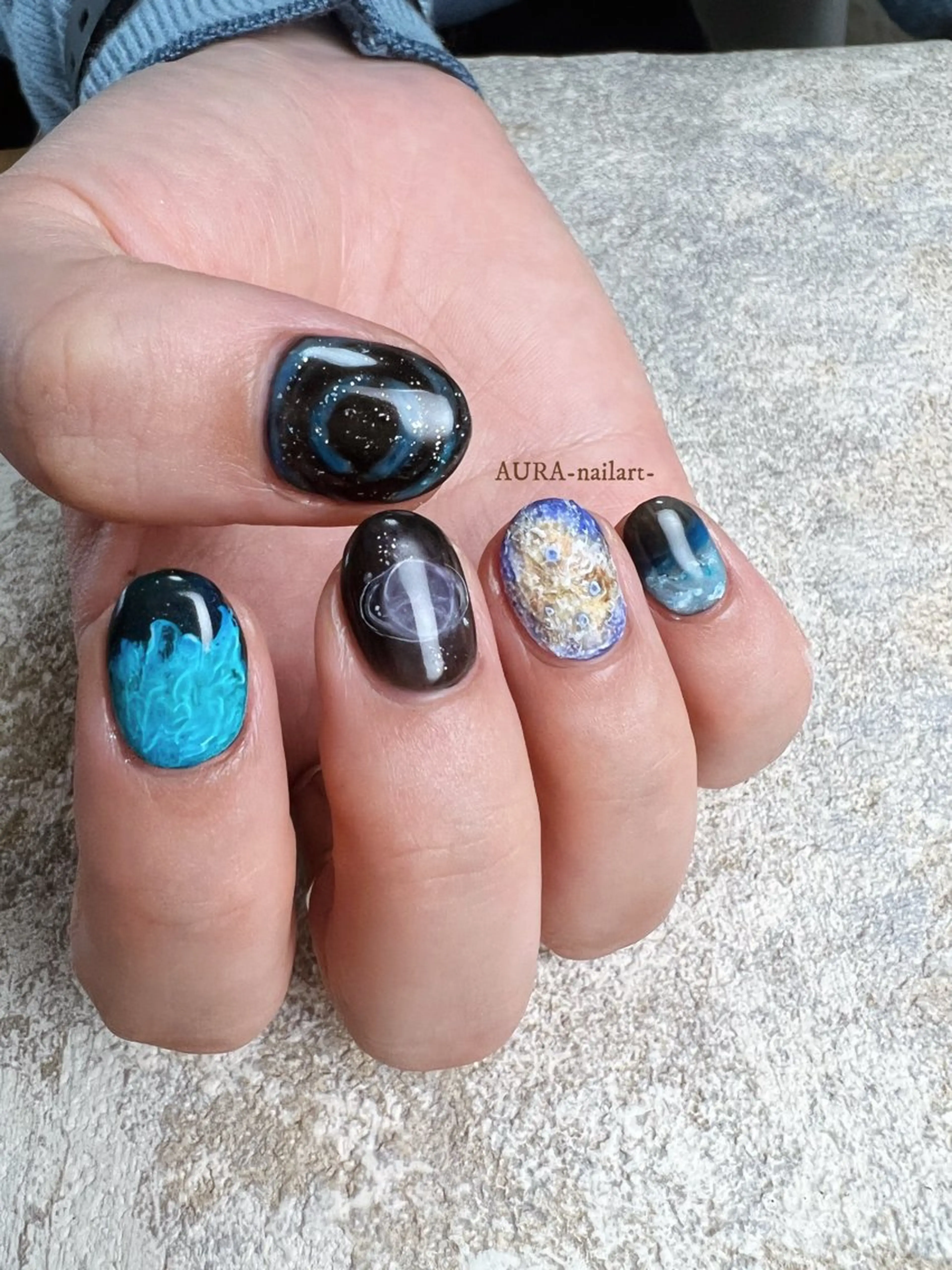 ネイル ハンドネイル AURA nailartのネイルデザイン