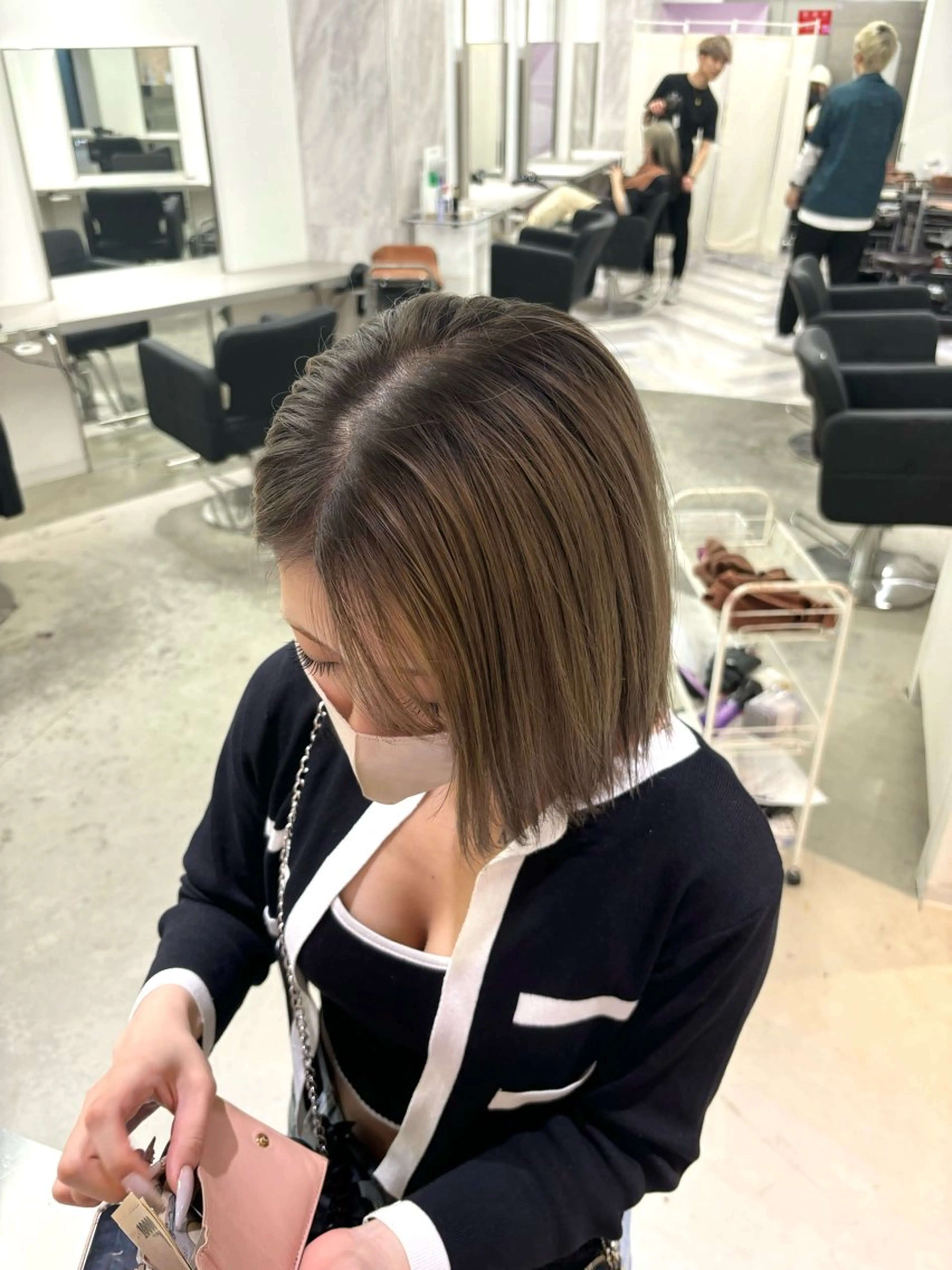 ショート カラー パーマ&ブリーチ /飯牟田/GEAR.のヘアスタイル