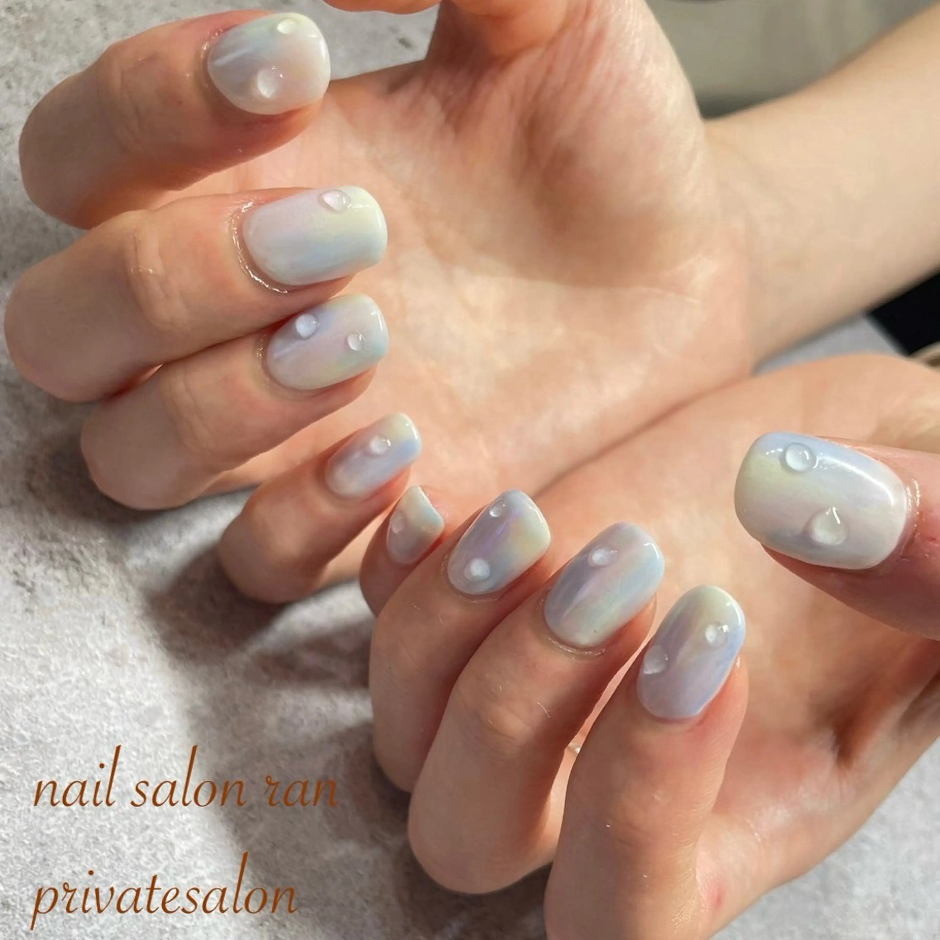 ネイル オーロラネイル ミラーネイル ハンドネイル ハンドケア nailsalon ranのネイルデザイン