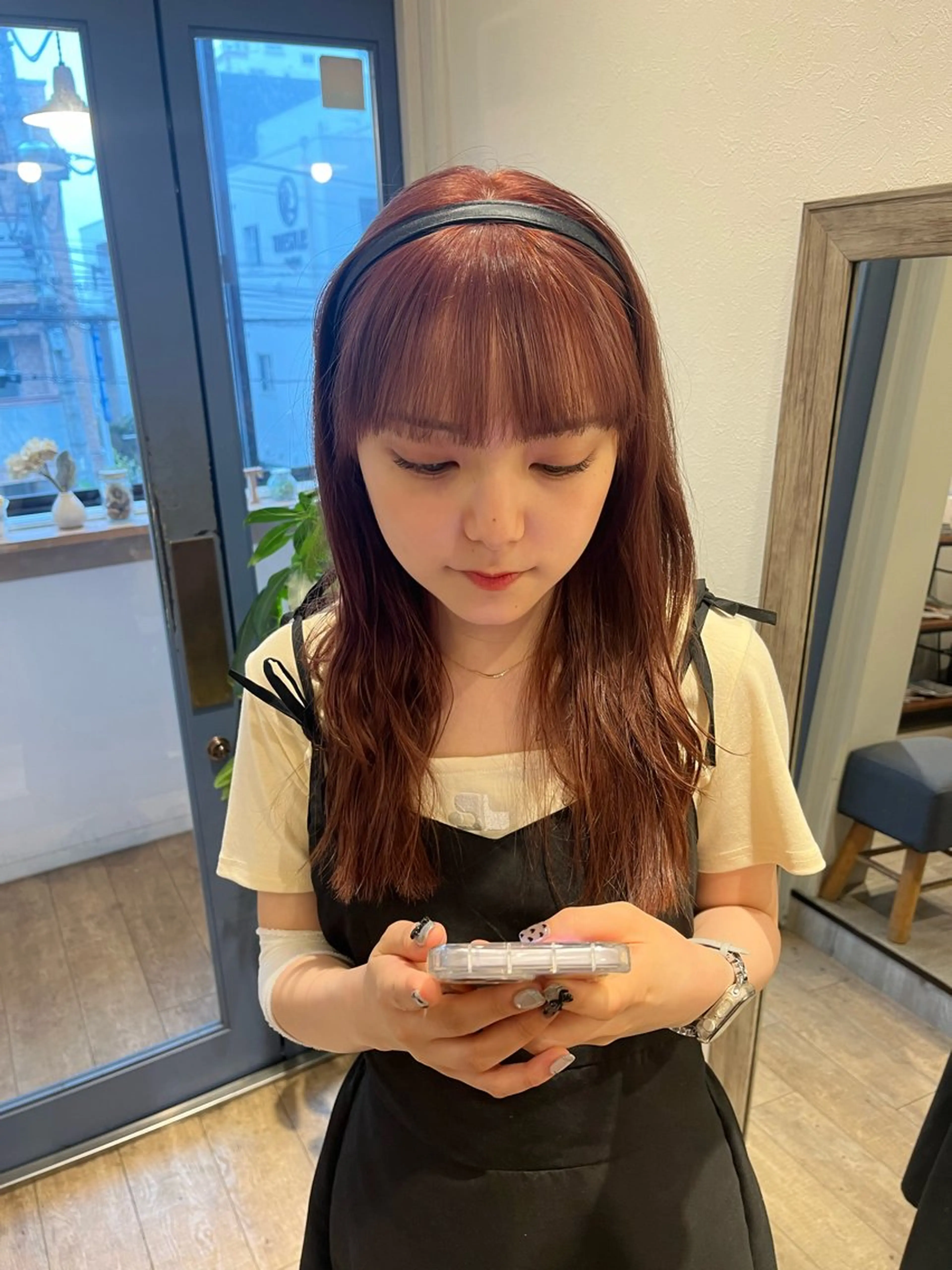 セミロング ピンクラベンダー カット ヘアカラー トリートメント 上品な暖色/丸みボブ Chie🪷のヘアスタイル