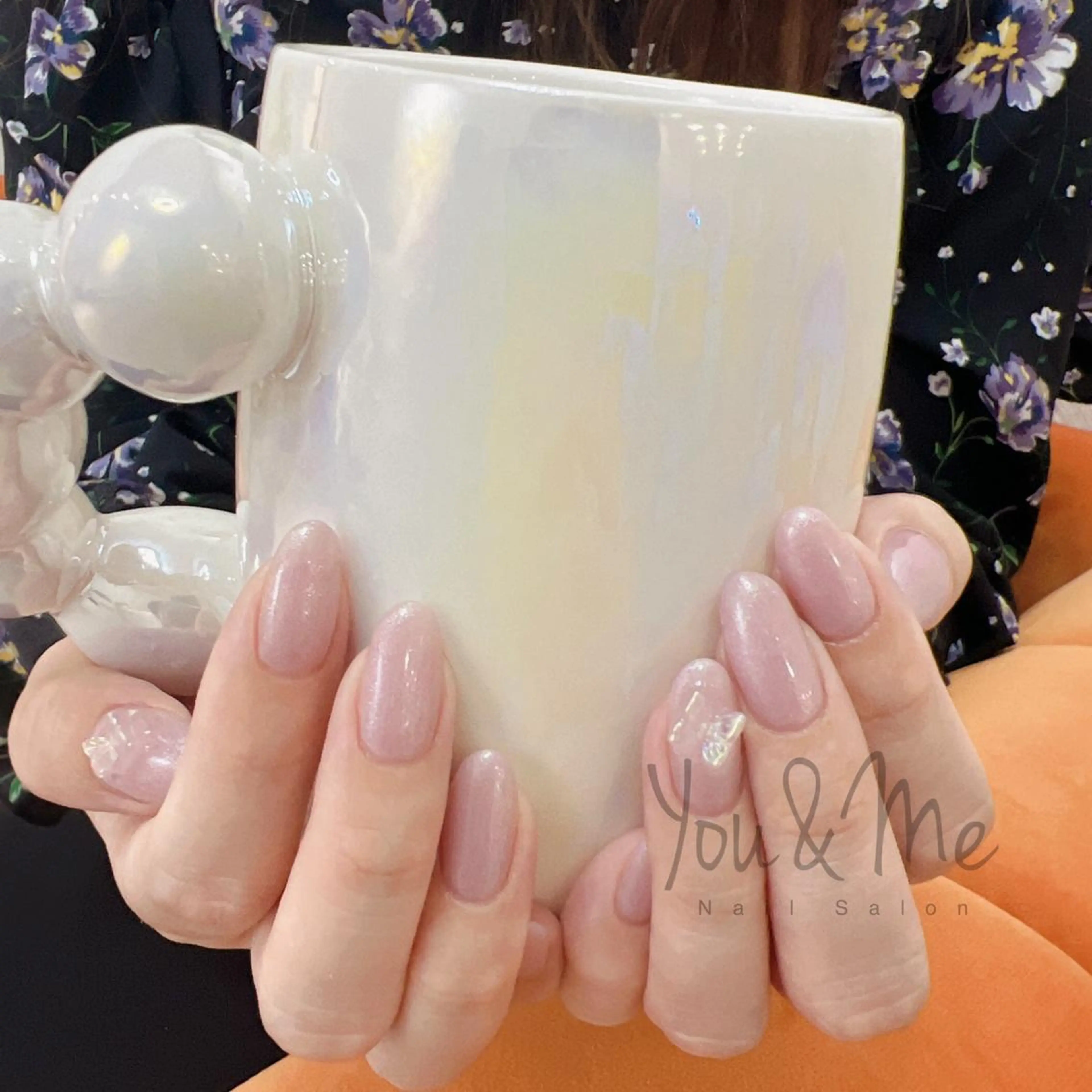 ネイル アートネイル フラッシュネイル フレンチネイル ジェルネイル ガラスフレンチ You&Me Yukiのネイルデザイン