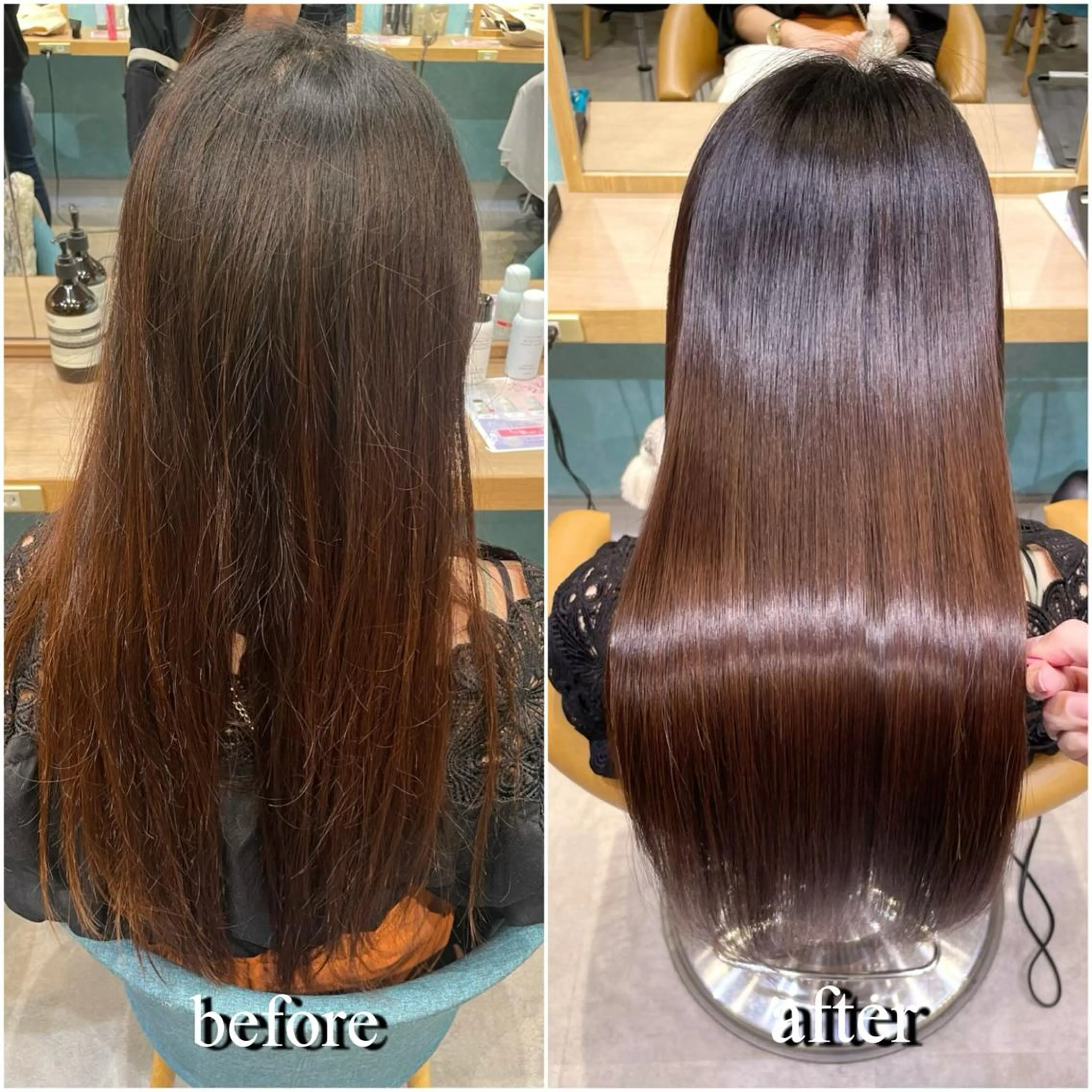 ロング 縮毛矯正 縮毛矯正　髪質改善 韓国風レイヤー　吉田のヘアスタイル