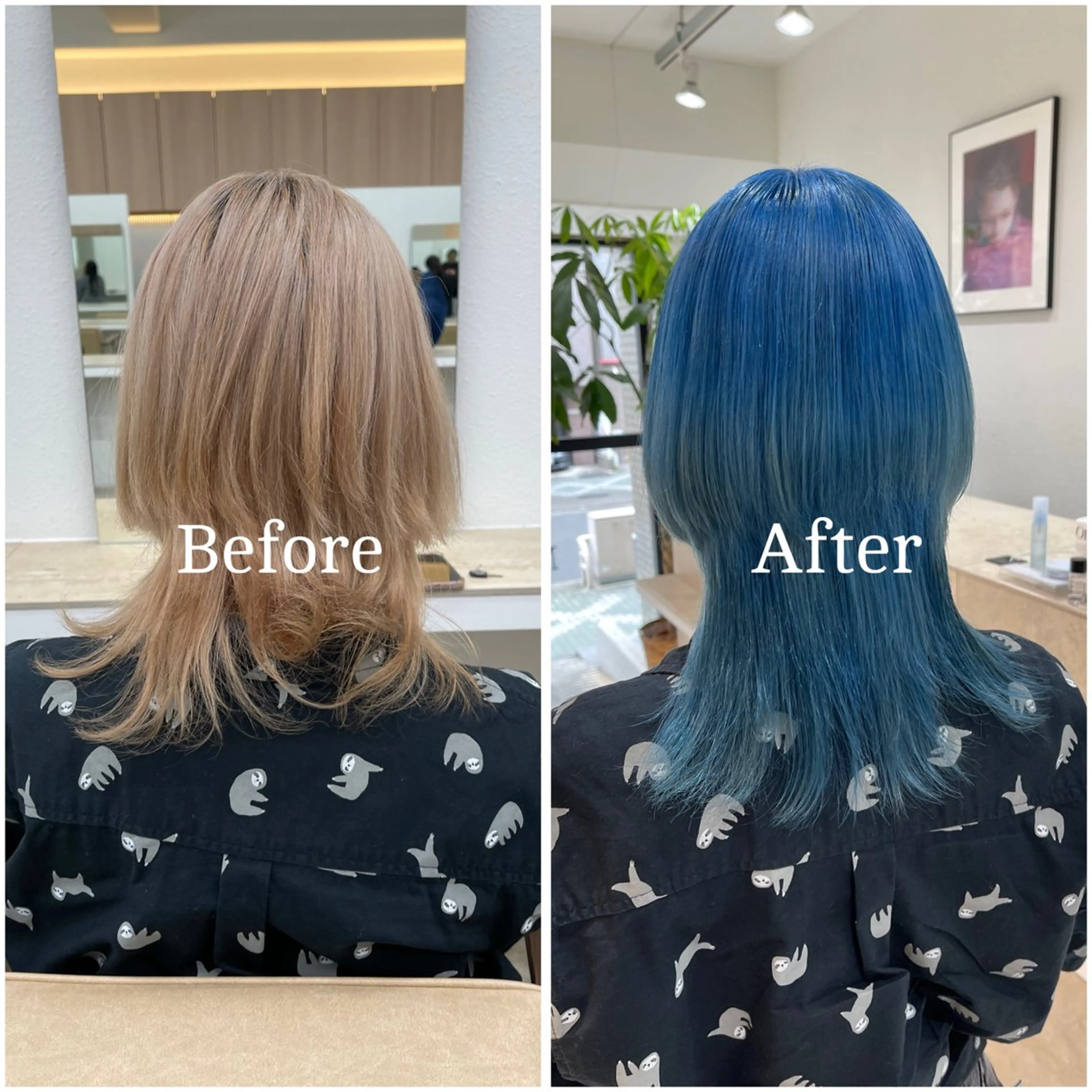 セミロング カラー ブリーチ デザインカラー 似合わせカット 縮毛矯正 ムラ修正/ ハイトーン💖Riaのヘアスタイル