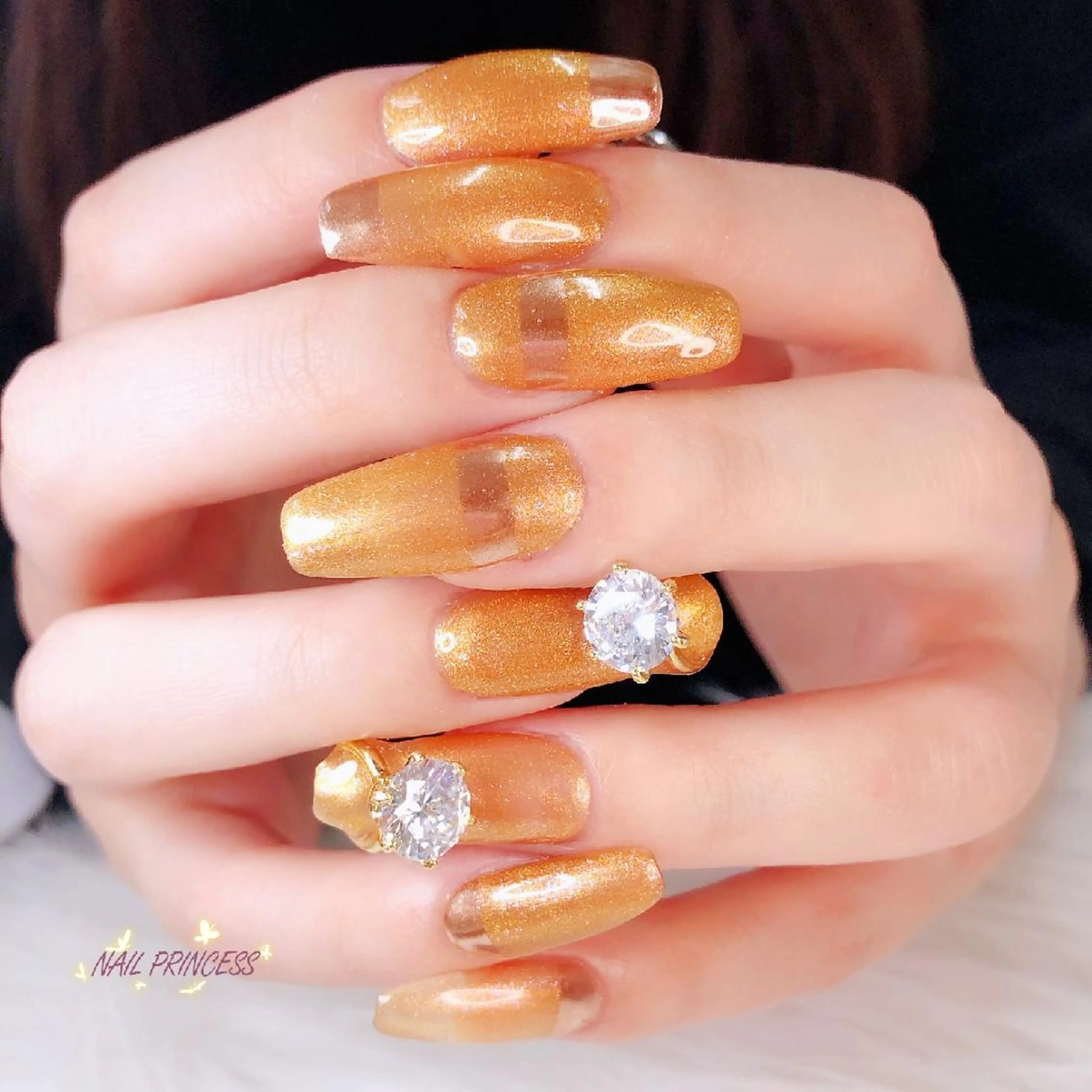 ネイル オーロラネイル ジェルネイル マグネットネイル シンプルネイル ブライダルネイル NailPrincess所属・princess スカルプ専門店のネイルデザイン