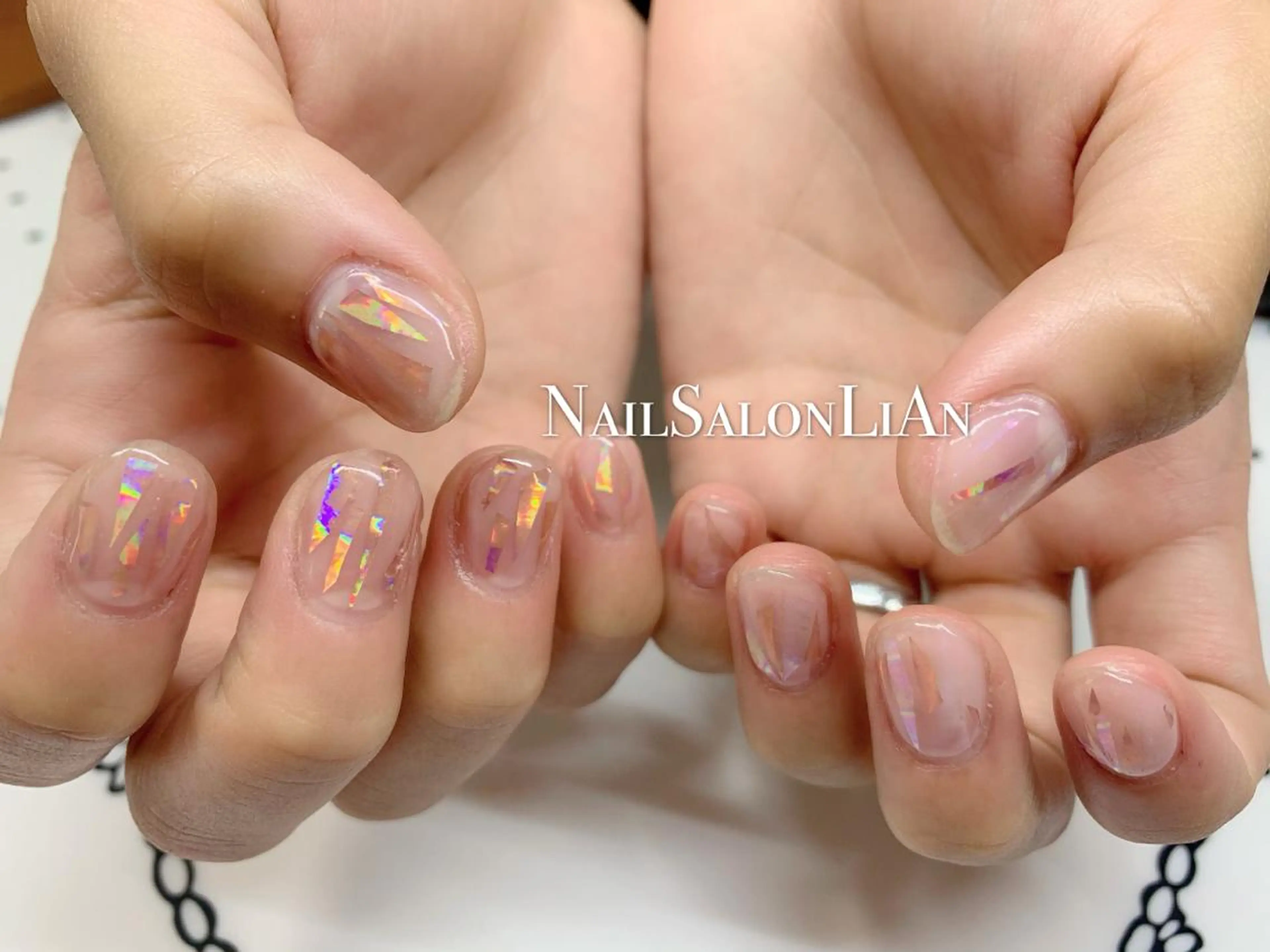 ネイル アートネイル 持ち込み シンプルネイル ストーンネイル NailSalon LiAnのネイルデザイン