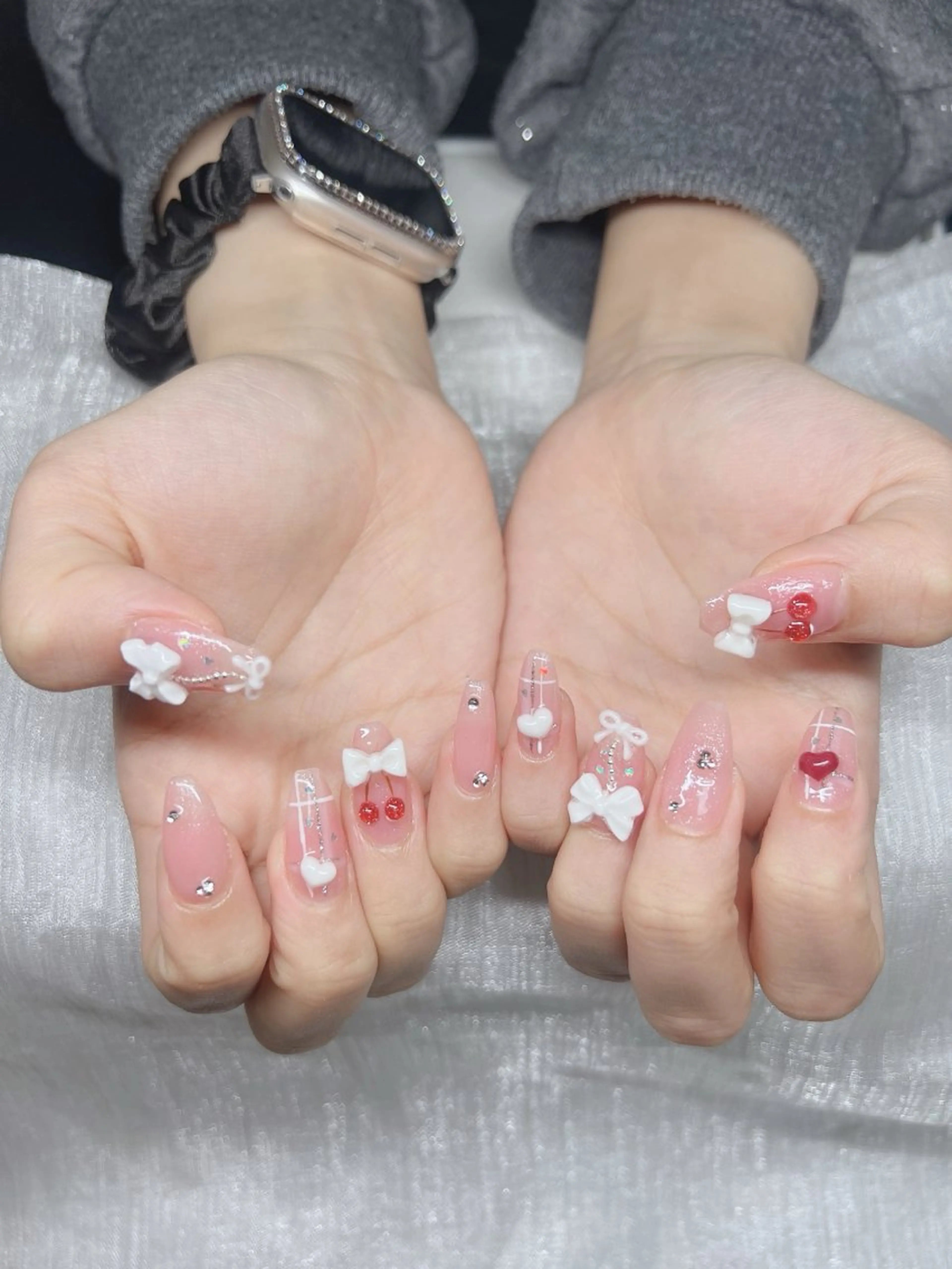 ネイル オーロラネイル チークネイル 長さ出し フットネイル フレンチネイル ハンドネイル Lee Nails チップ長さだし専門店のネイルデザイン