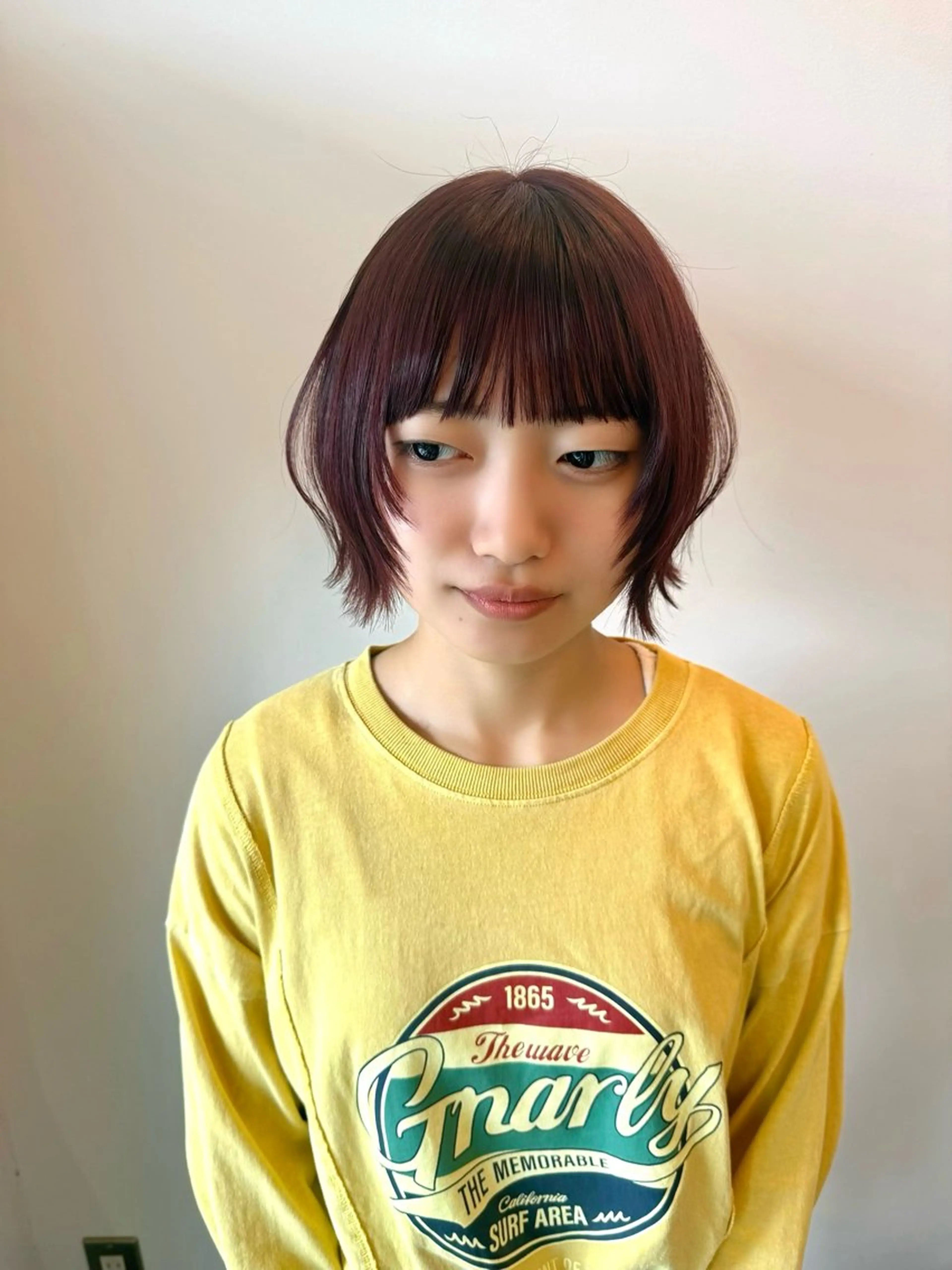 ショート カラー ボブレイヤー ブラウンカラー レッドカラー レッドブラウン ボブ カット ヘアカラー フラム所属・WATANABE MISAKIのヘアスタイル