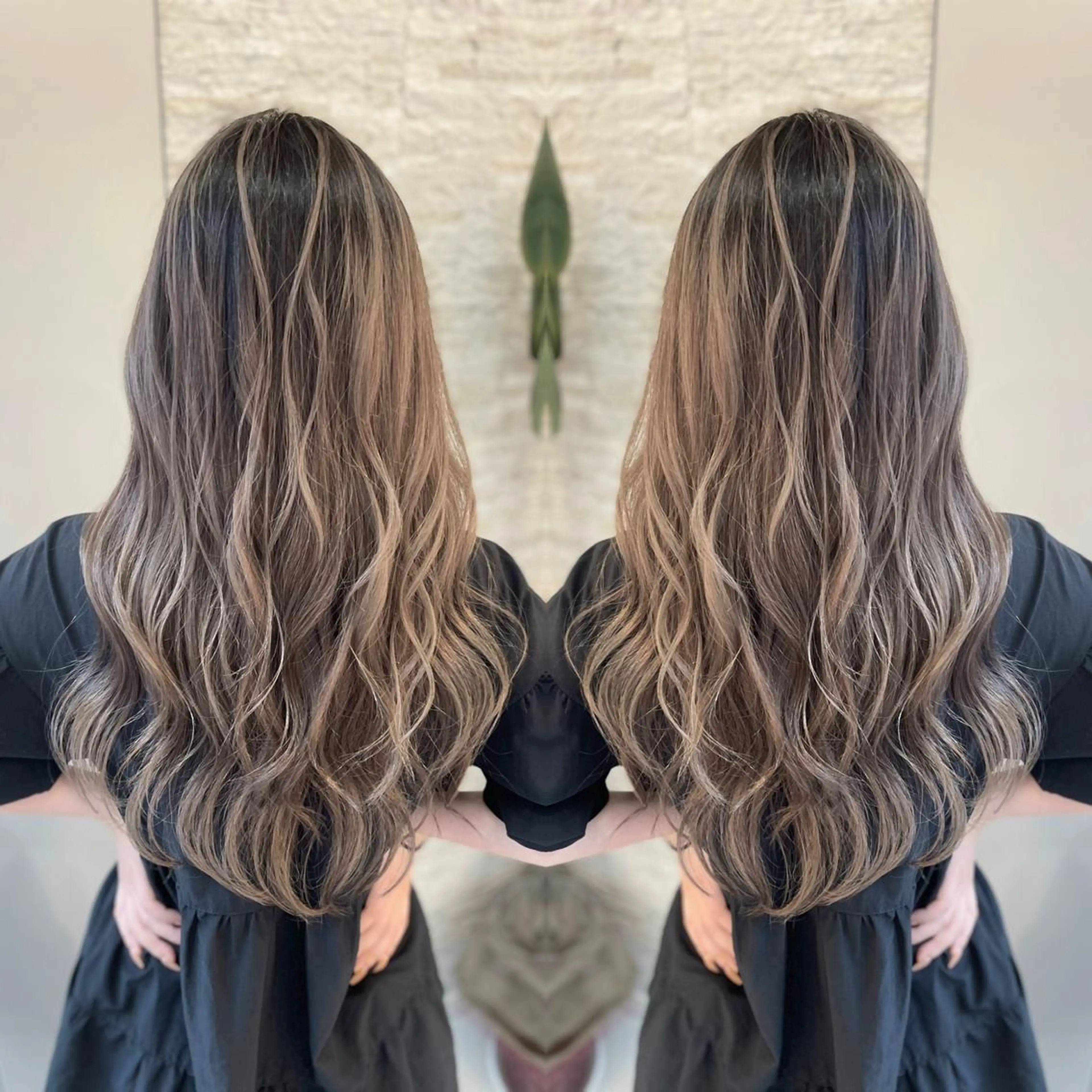 セミロング ヘアカラー トリートメント Y Uのヘアスタイル