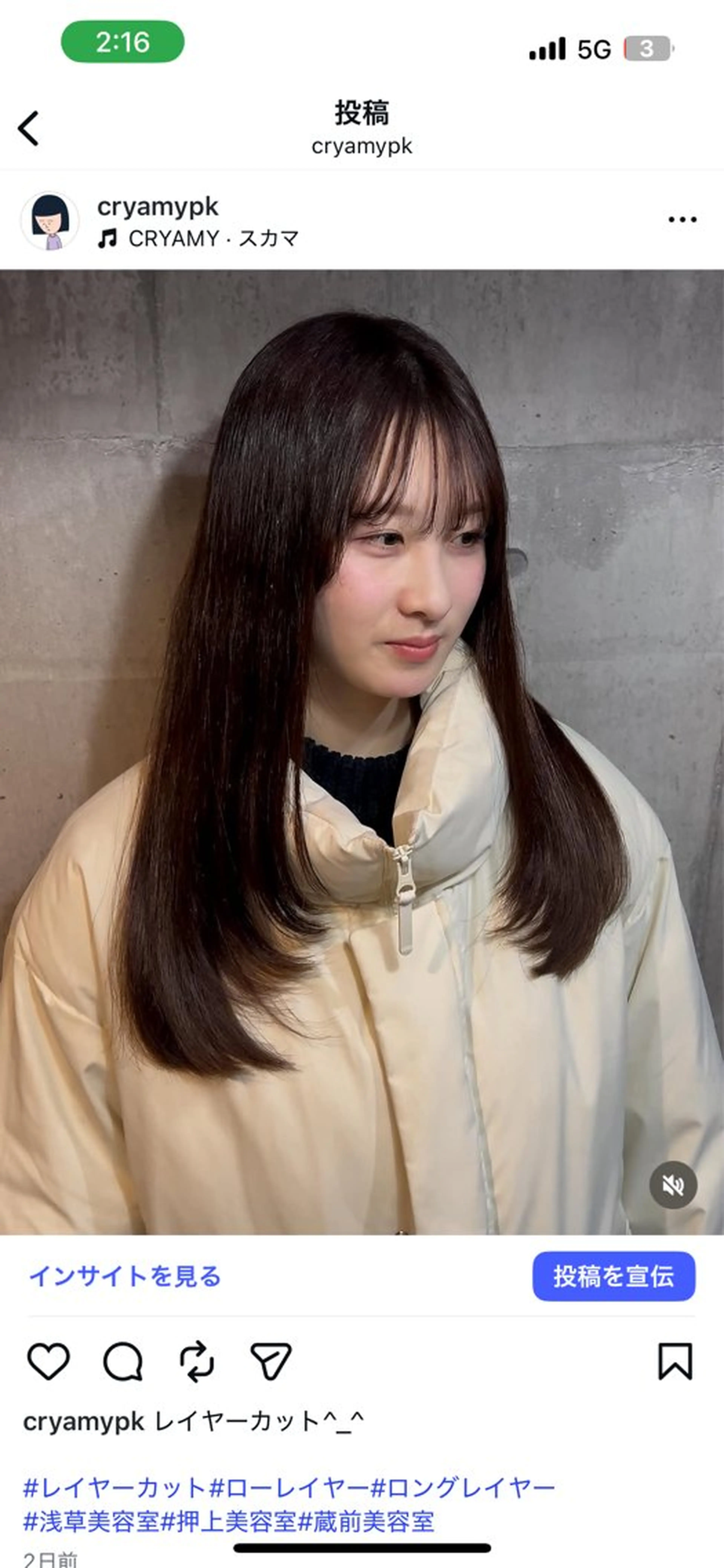 ロング レイヤーカット Nagi レイヤー カット　ブリーチ募集のヘアスタイル