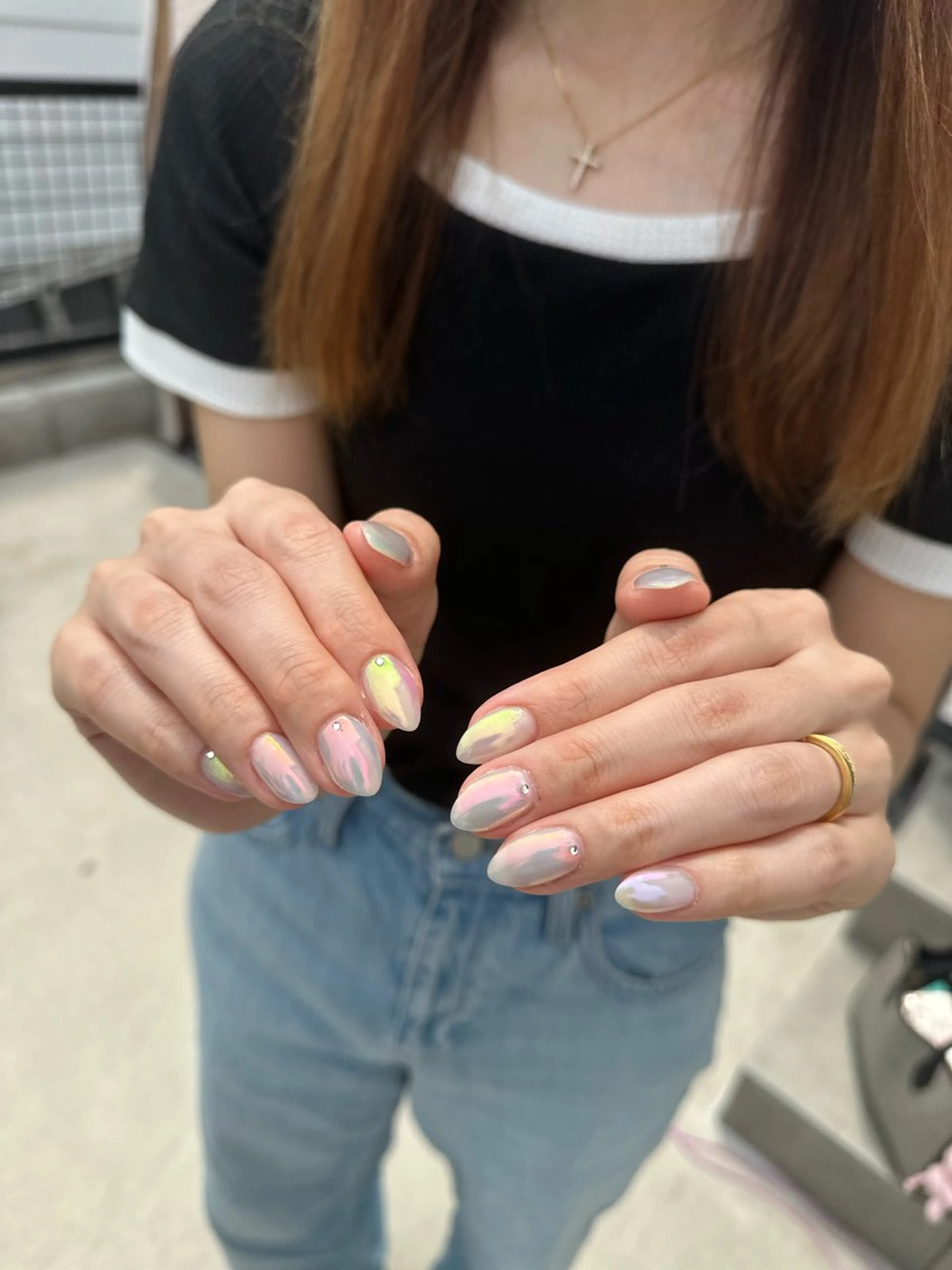 ネイル オーロラネイル マグネットネイル ハンドネイル megu_ kanoanailのネイルデザイン