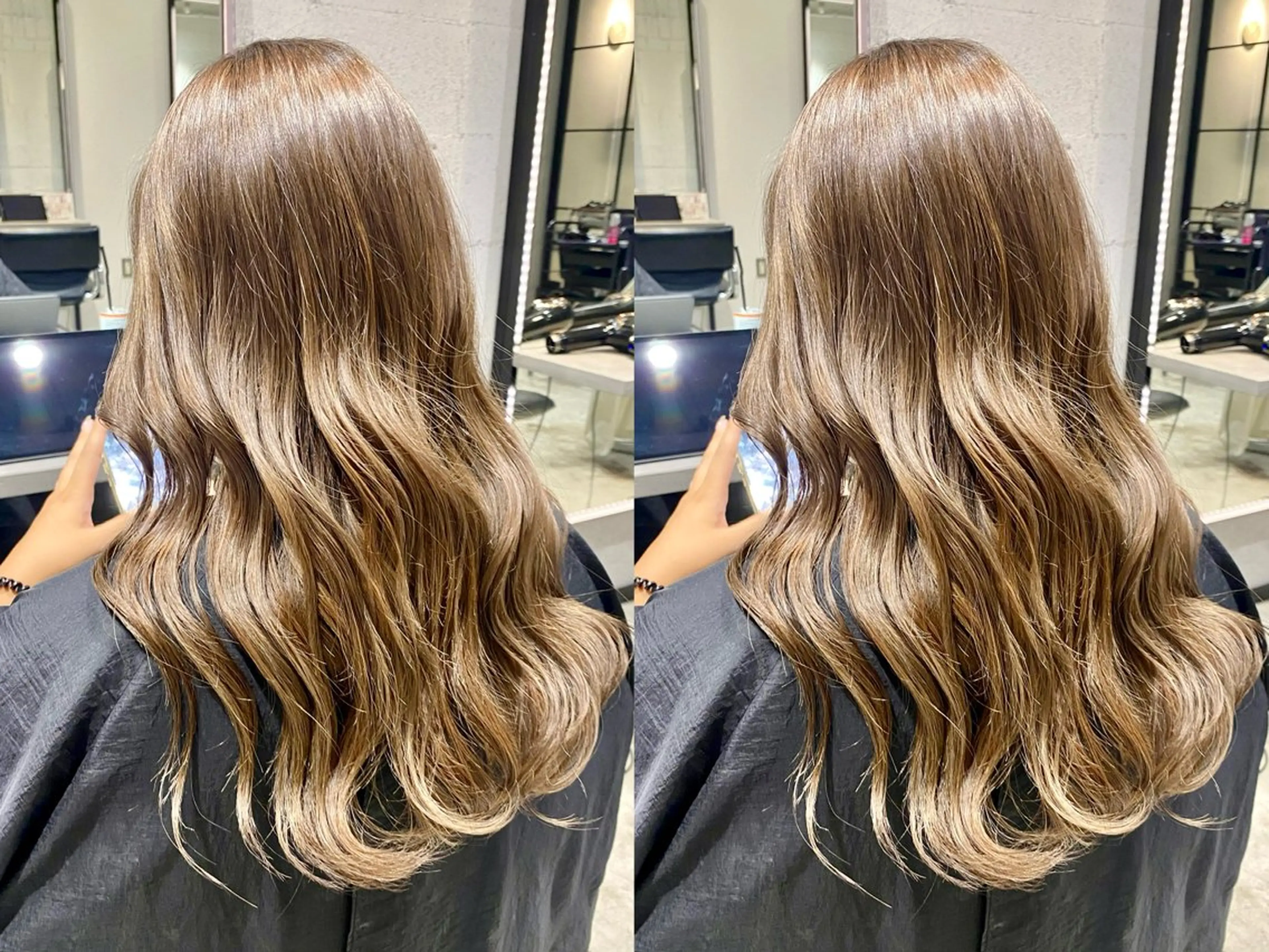 ロング カラー ブリーチ 髪質改善/縮毛矯正 レイヤー/松川匠のヘアスタイル