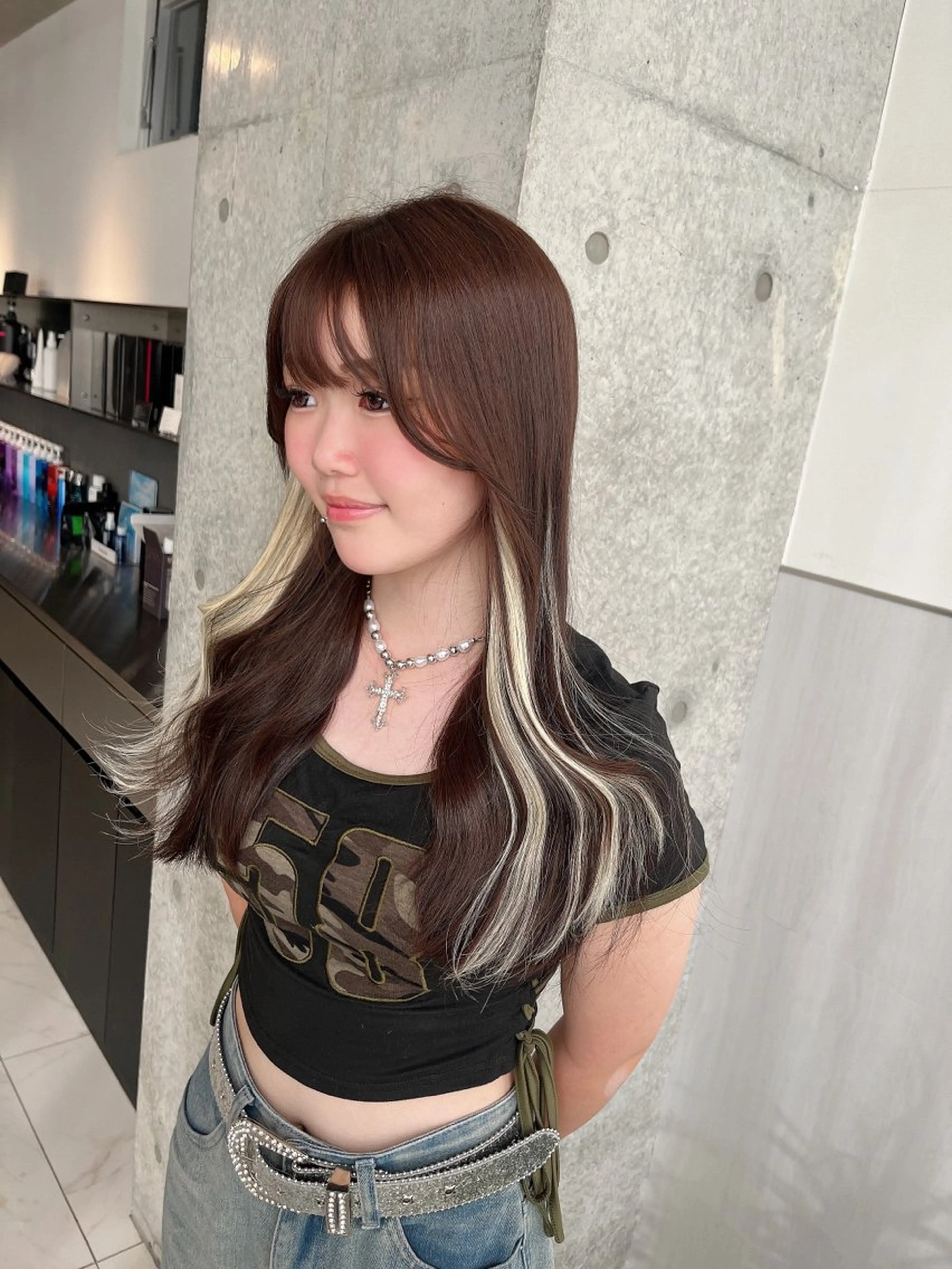 ロング エクステ エクステ りおな/エクステ /ミルクティーカラーのヘアスタイル