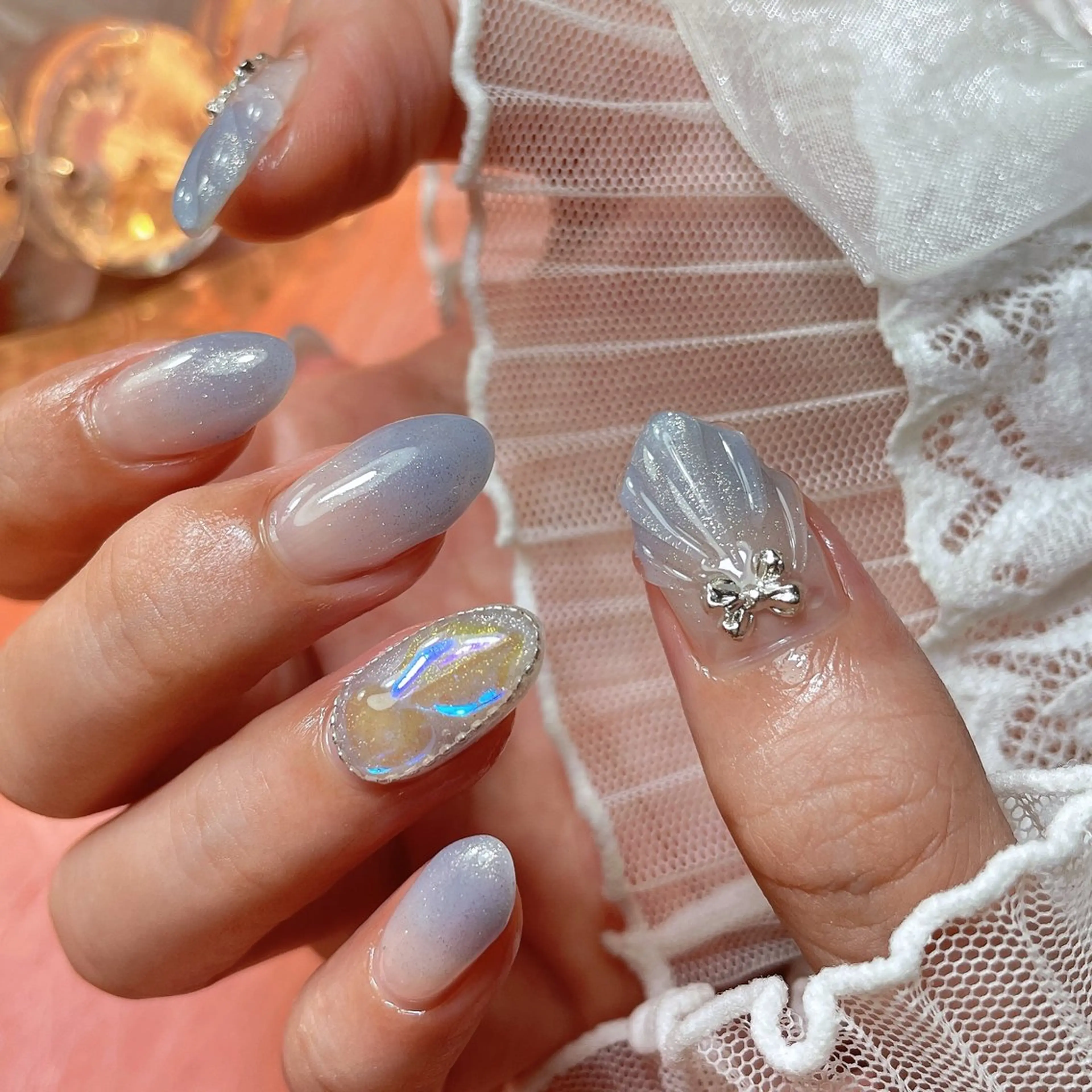 ネイル 23時まで❤︎韓国、 ワンホンネイルのネイルデザイン