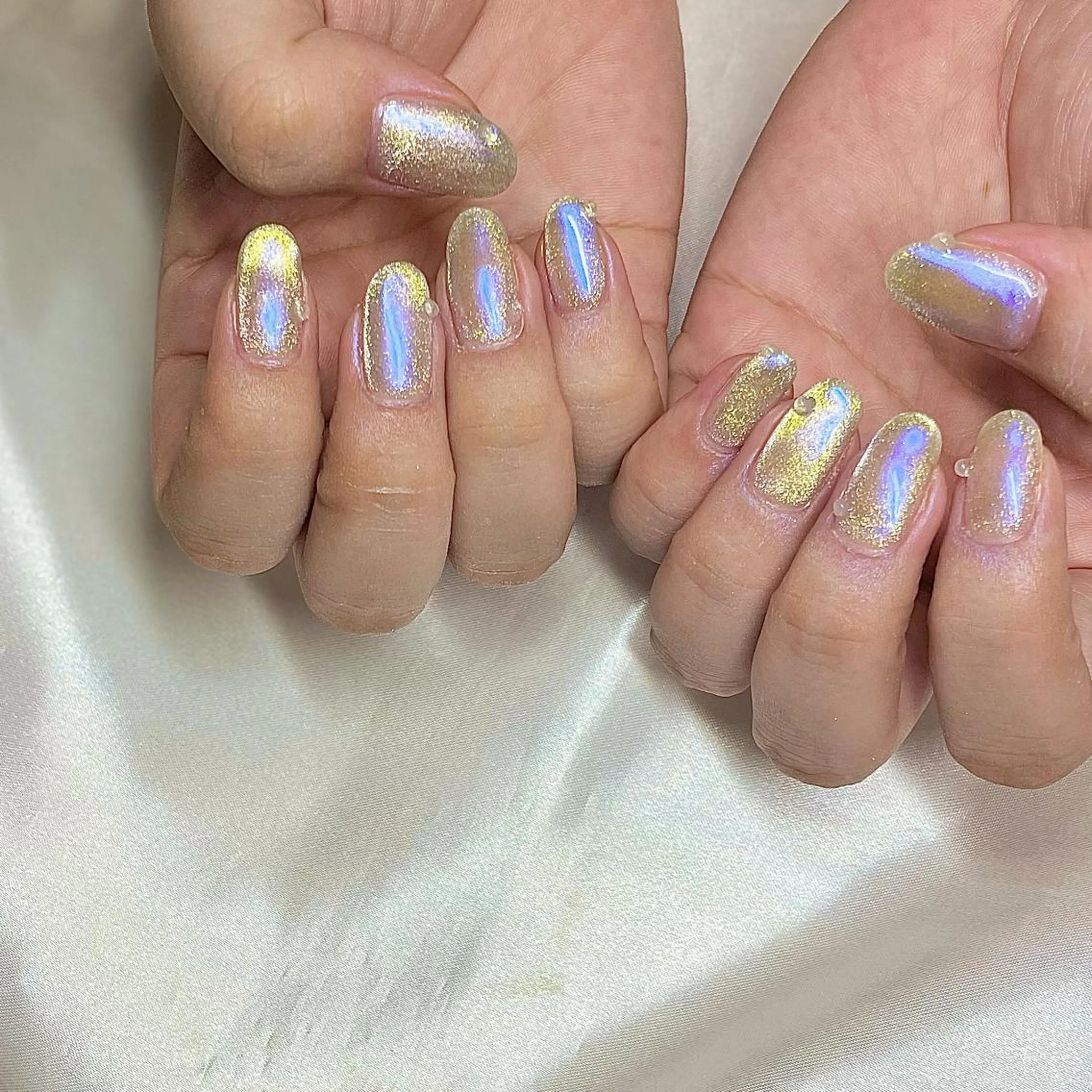 ミディアム カラー パーマ ヘアアレンジ メンズ キッズ ネイル マツエク・マツパ マグネットネイル nail&eye Aoのマツエク・マツパデザイン
