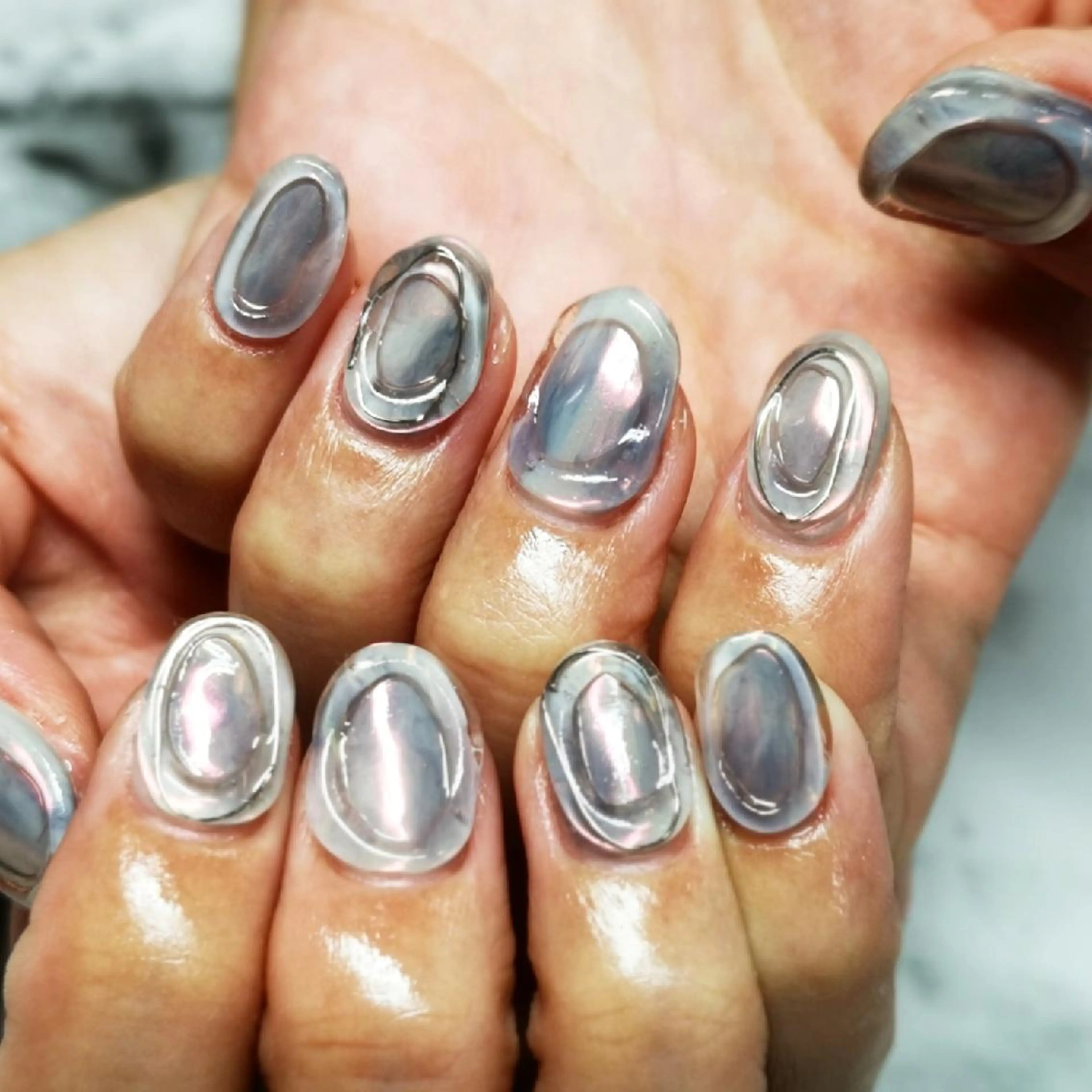 ネイル ミラーネイル ニュアンスネイル ハンドネイル 石渡 美弥のネイルデザイン