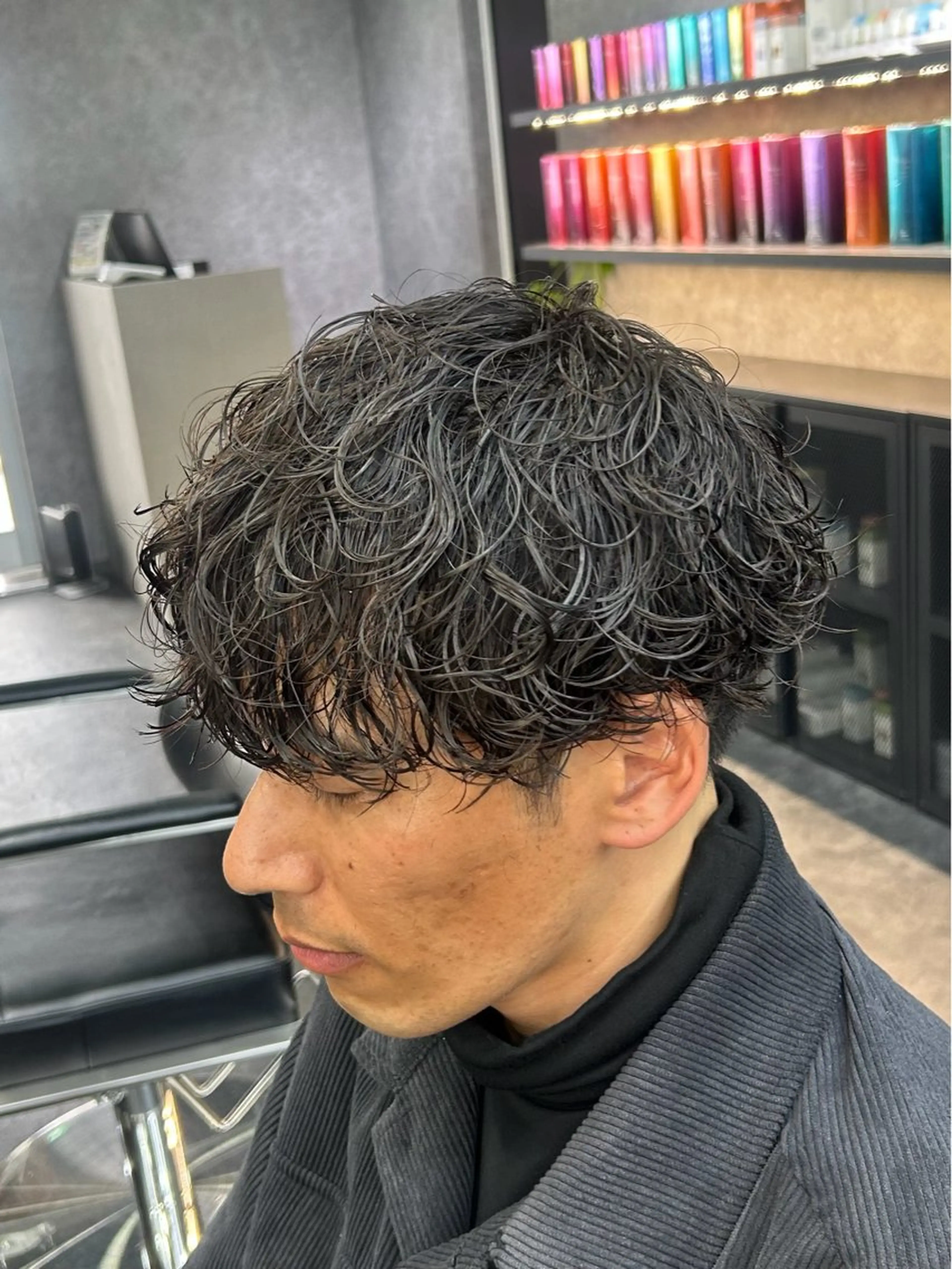 パーマ メンズ カット パーマ 深野 ちさとのヘアスタイル