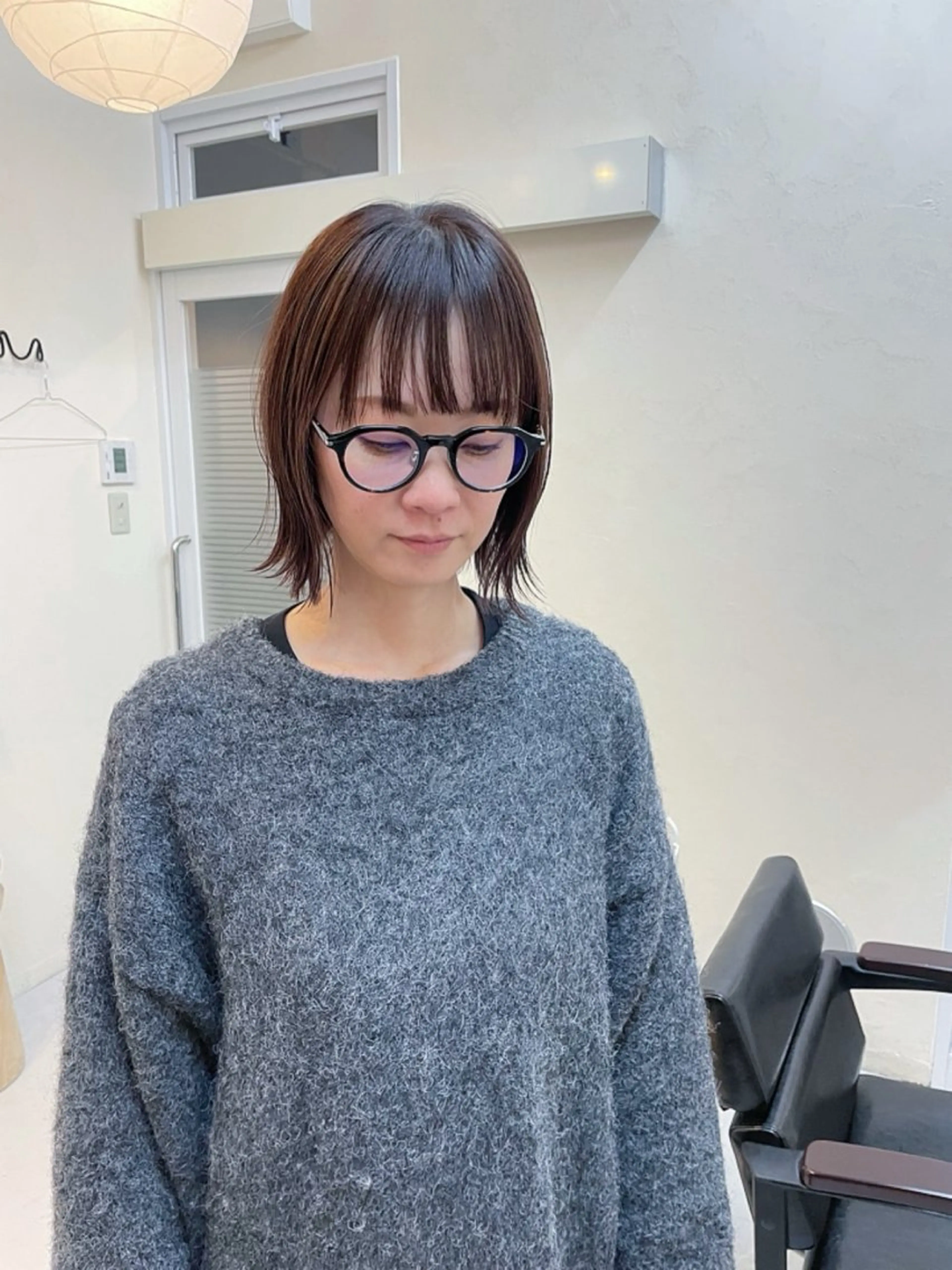 ミディアム カラー カット ヘアカラー iet.所属・ウルフ/ボブ/耳ツボ ジュエリー◎ricoのヘアスタイル