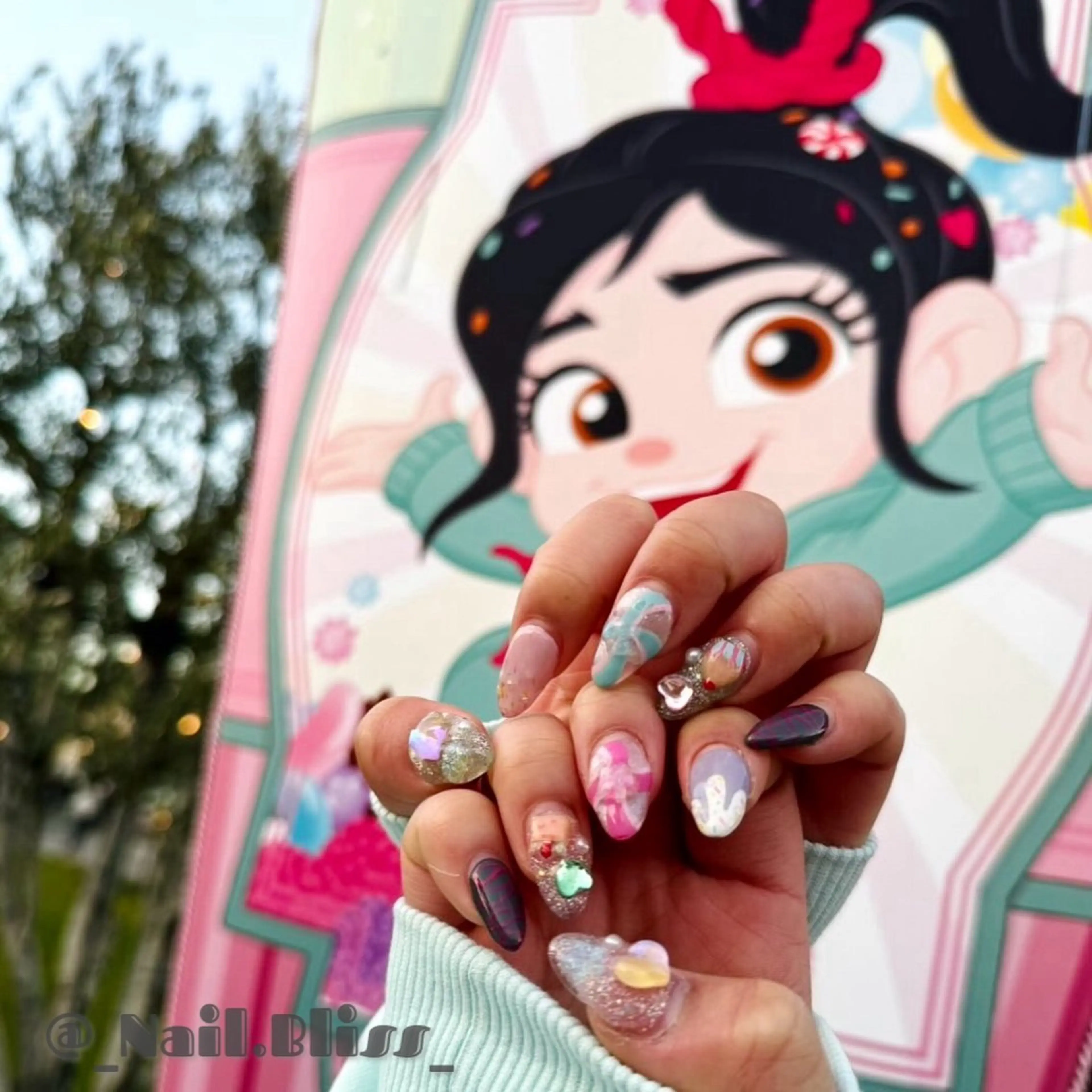 ネイル ハート 持ち込み ハンドネイル NAIL BLISSのネイルデザイン