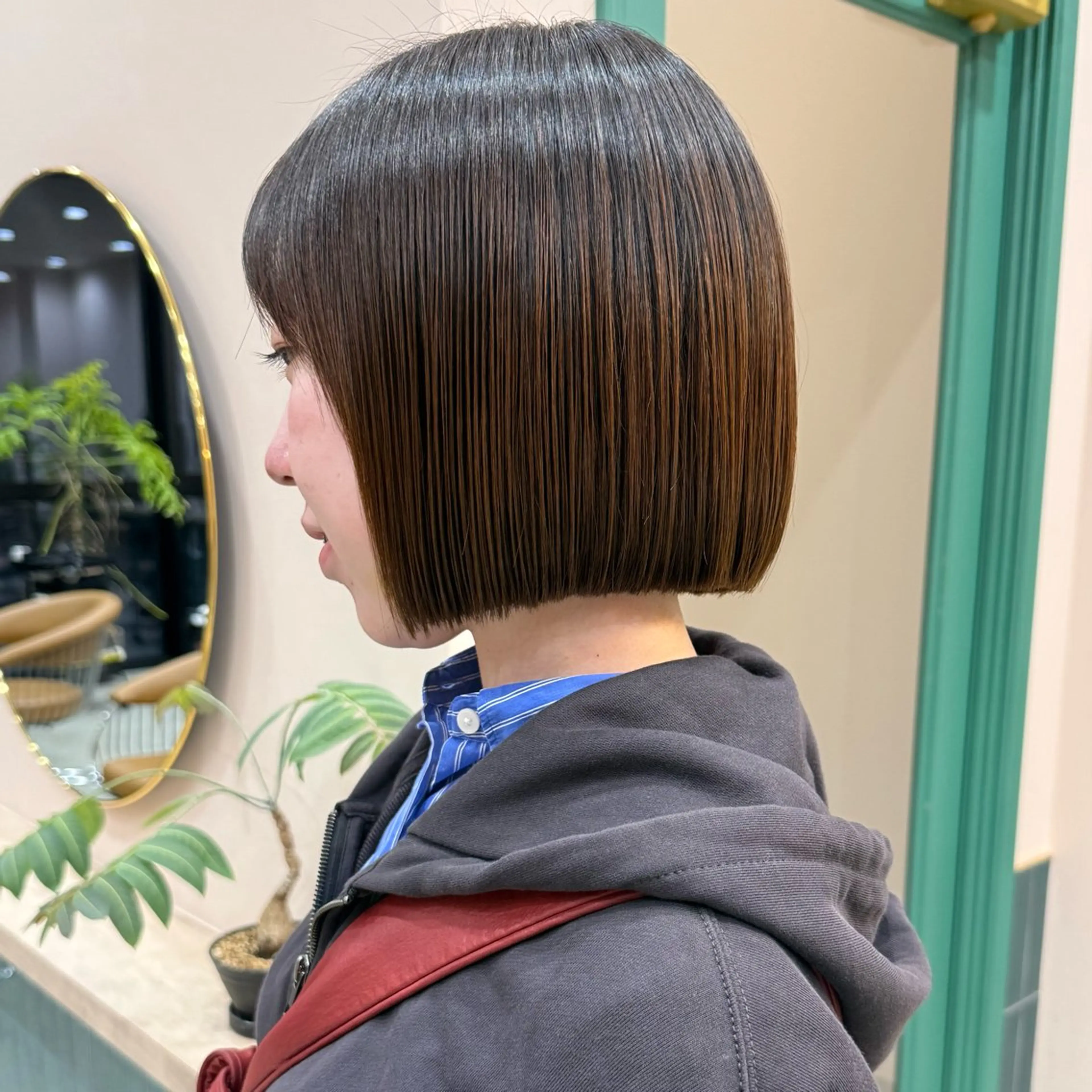 ショート カット 縮毛矯正 トリートメント Saki 🍋透明感 カラー/レイヤーのヘアスタイル